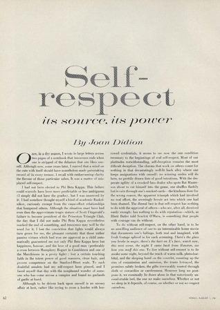 On Self-Respect