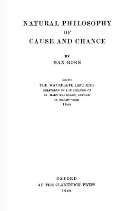 Natural Philosophy of Cause and Chance