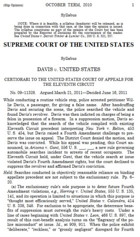 Davis v. United States, Decision and Opinions