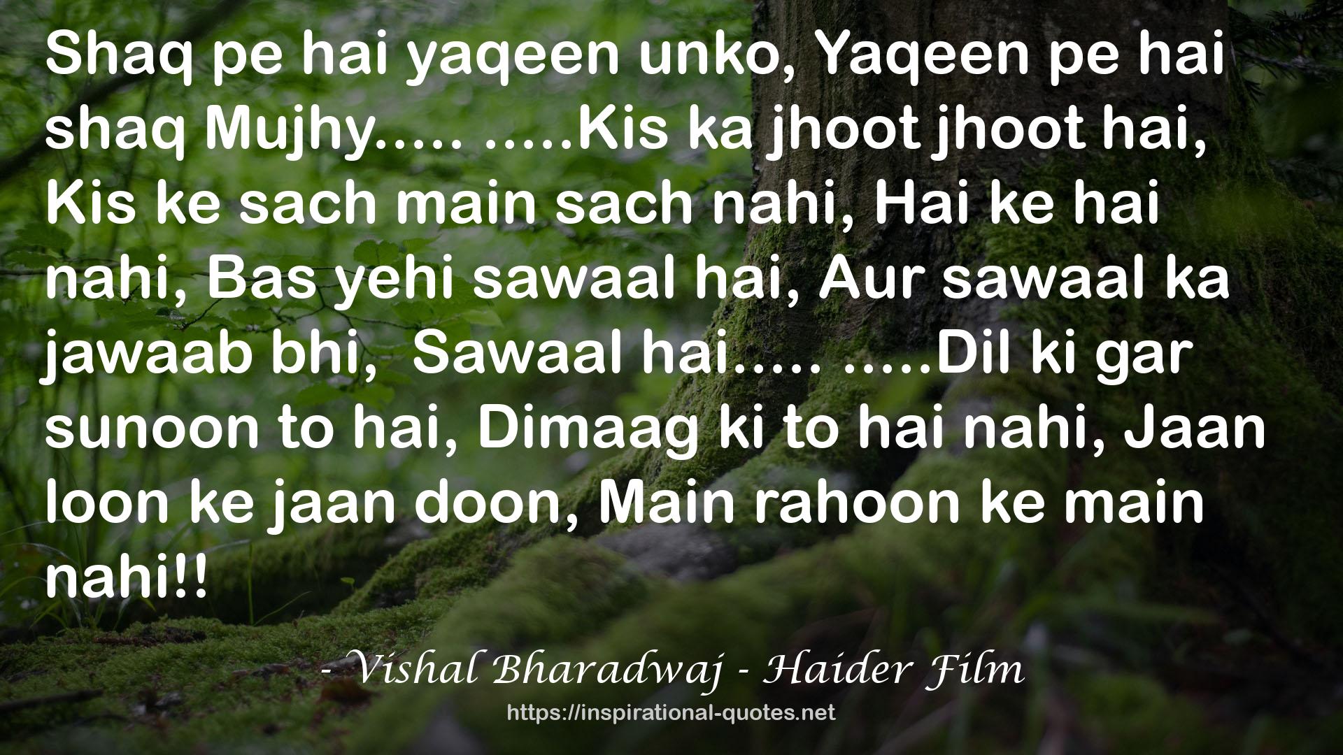 Vishal Bharadwaj - Haider Film QUOTES