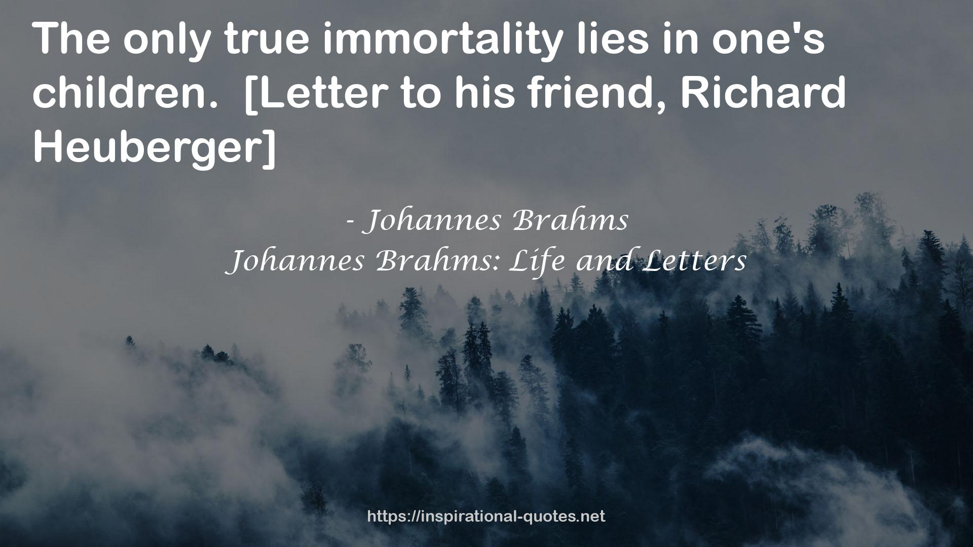 Johannes Brahms: Life and Letters QUOTES