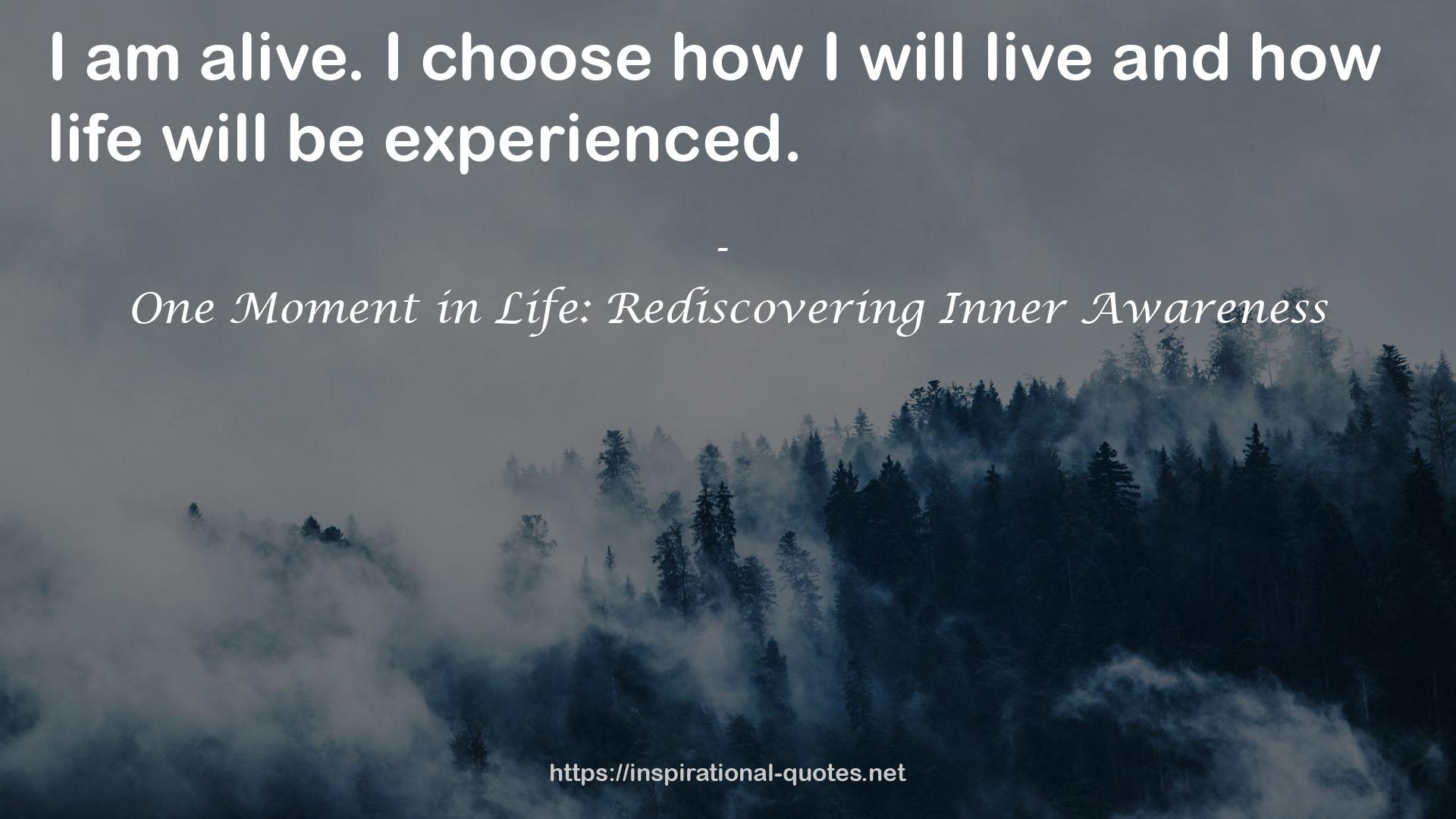 One Moment in Life: Rediscovering Inner Awareness QUOTES