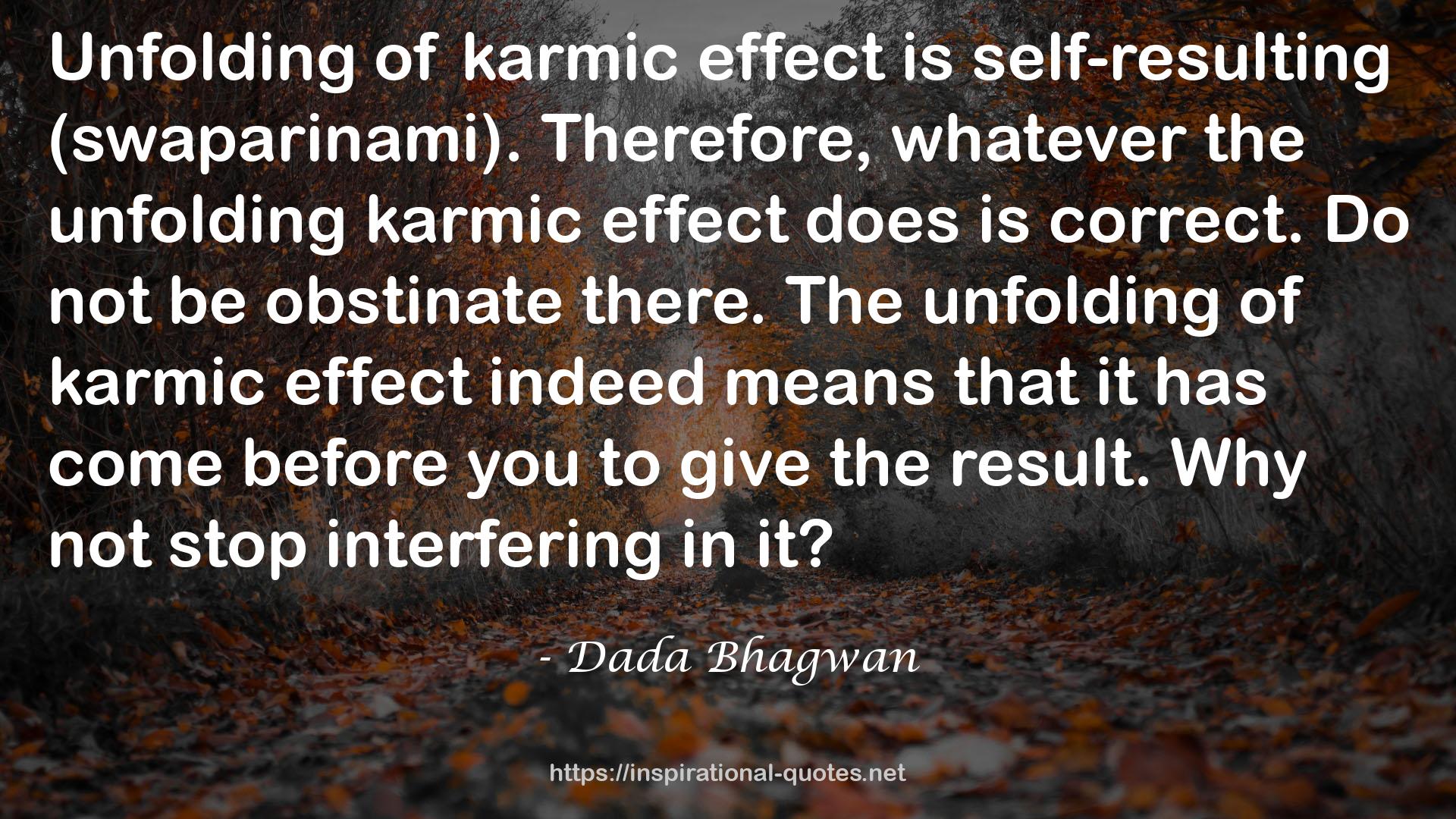 the unfolding karmic effect  QUOTES