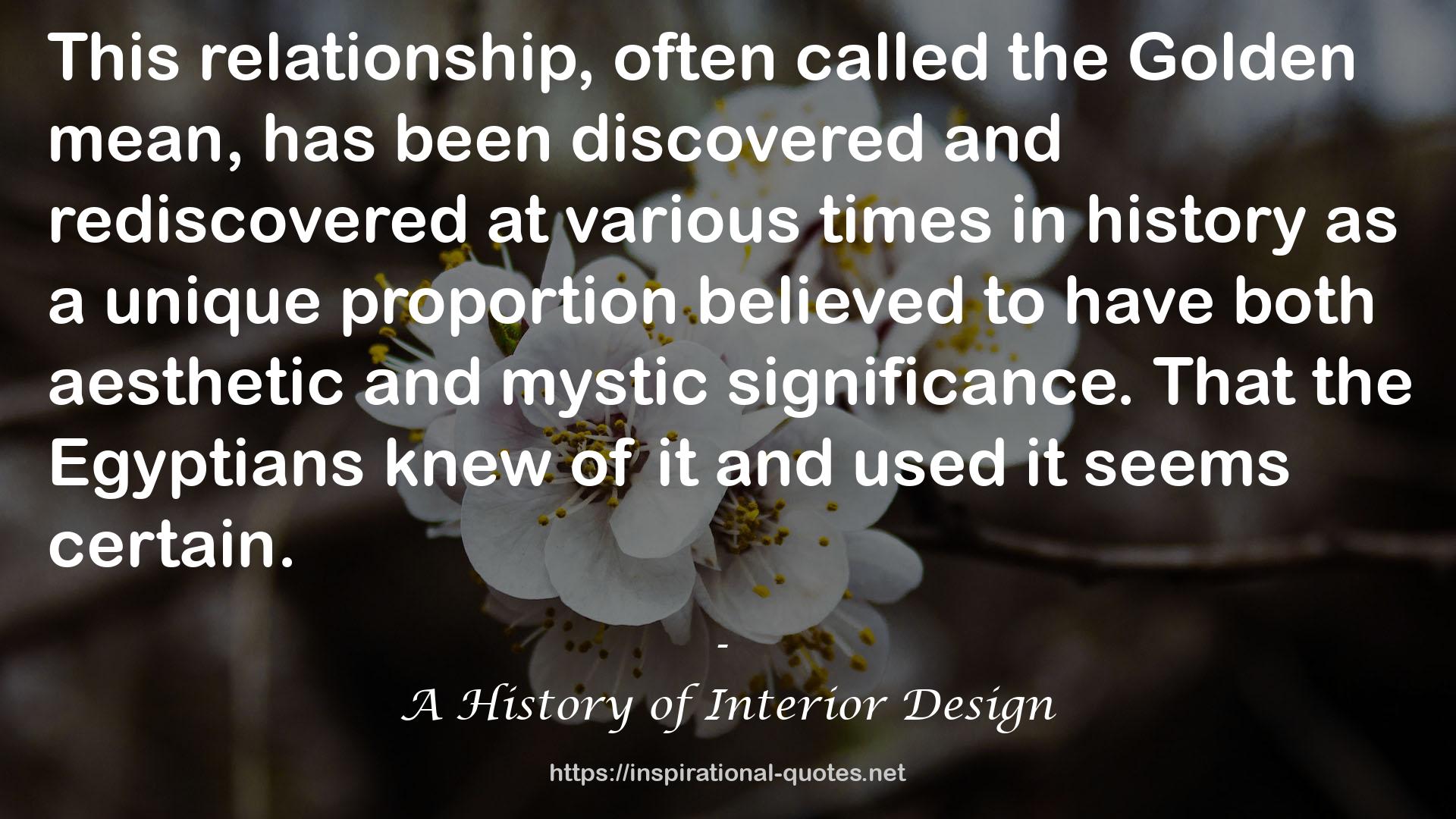 A History of Interior Design QUOTES