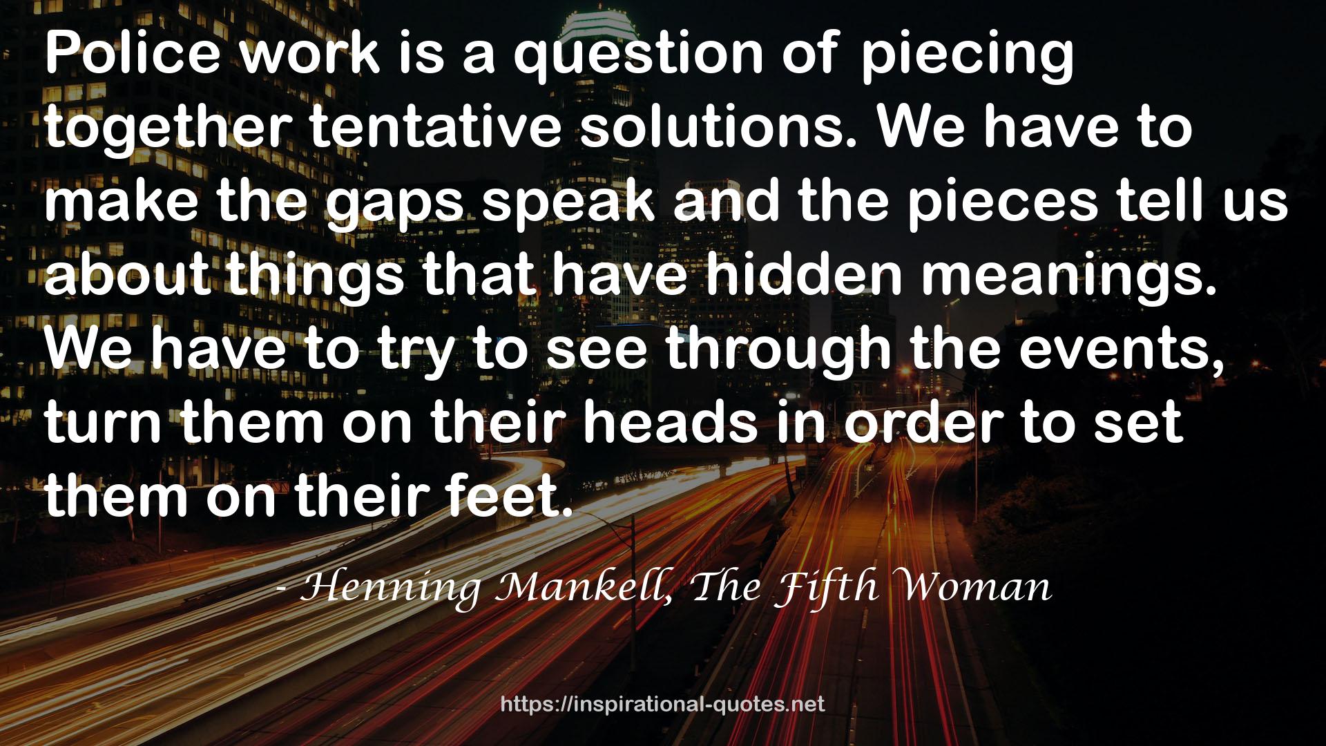 Henning Mankell, The Fifth Woman QUOTES