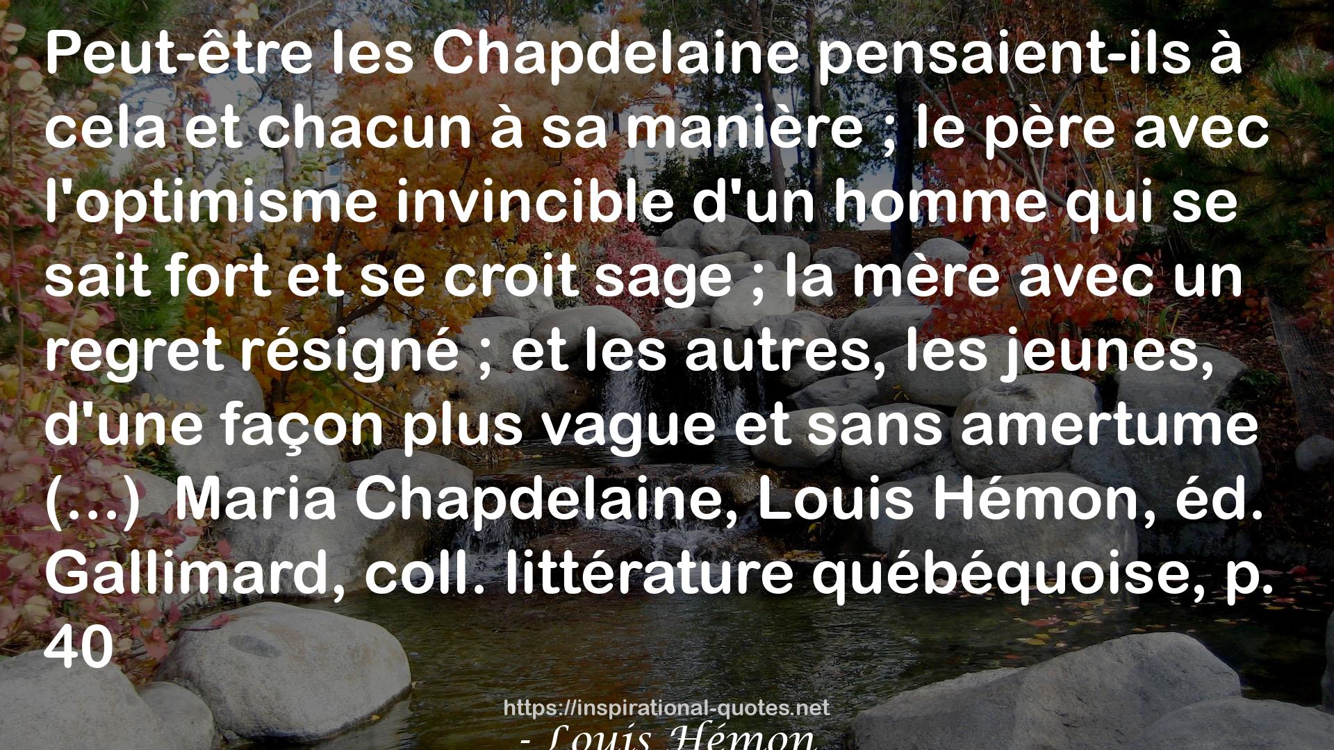 Maria Chapdelaine QUOTES