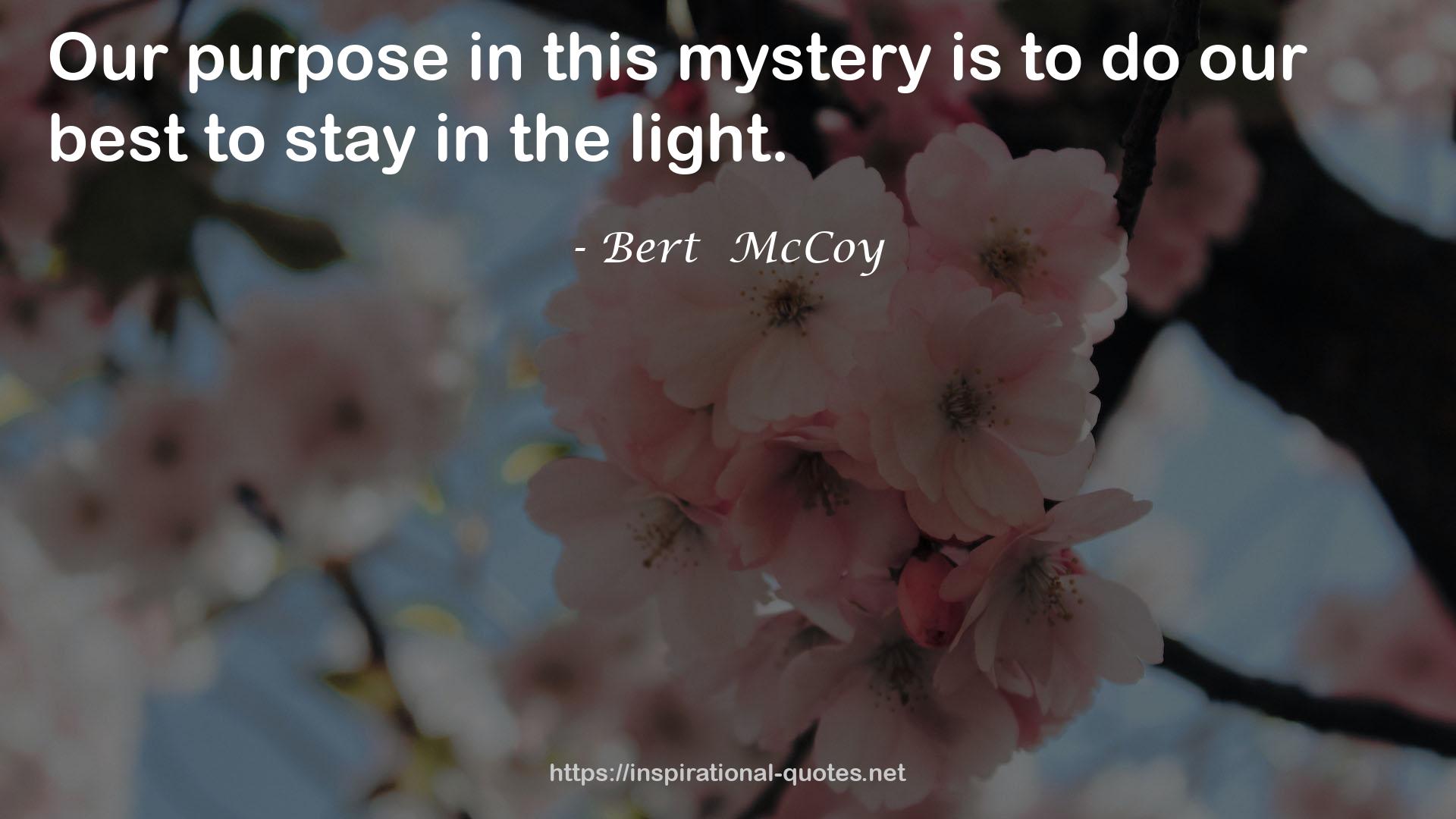 Bert  McCoy QUOTES