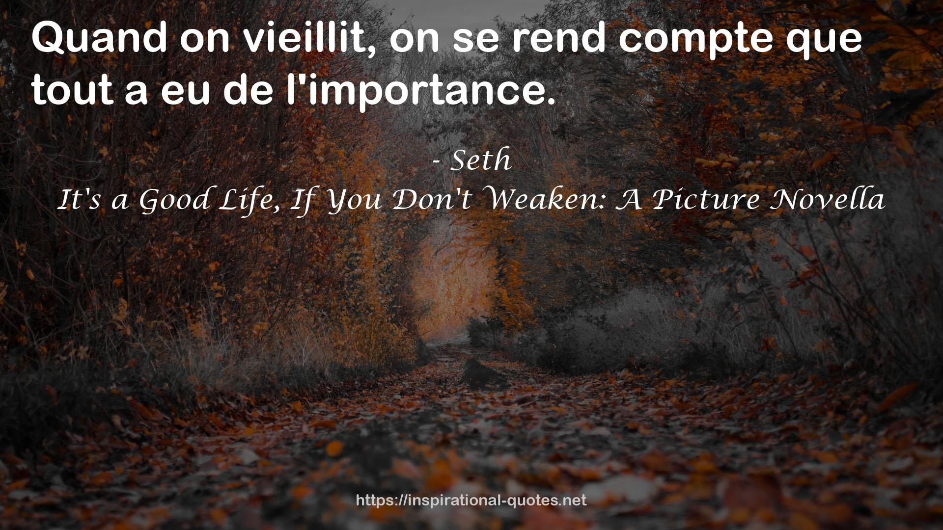 It's a Good Life, If You Don't Weaken: A Picture Novella QUOTES