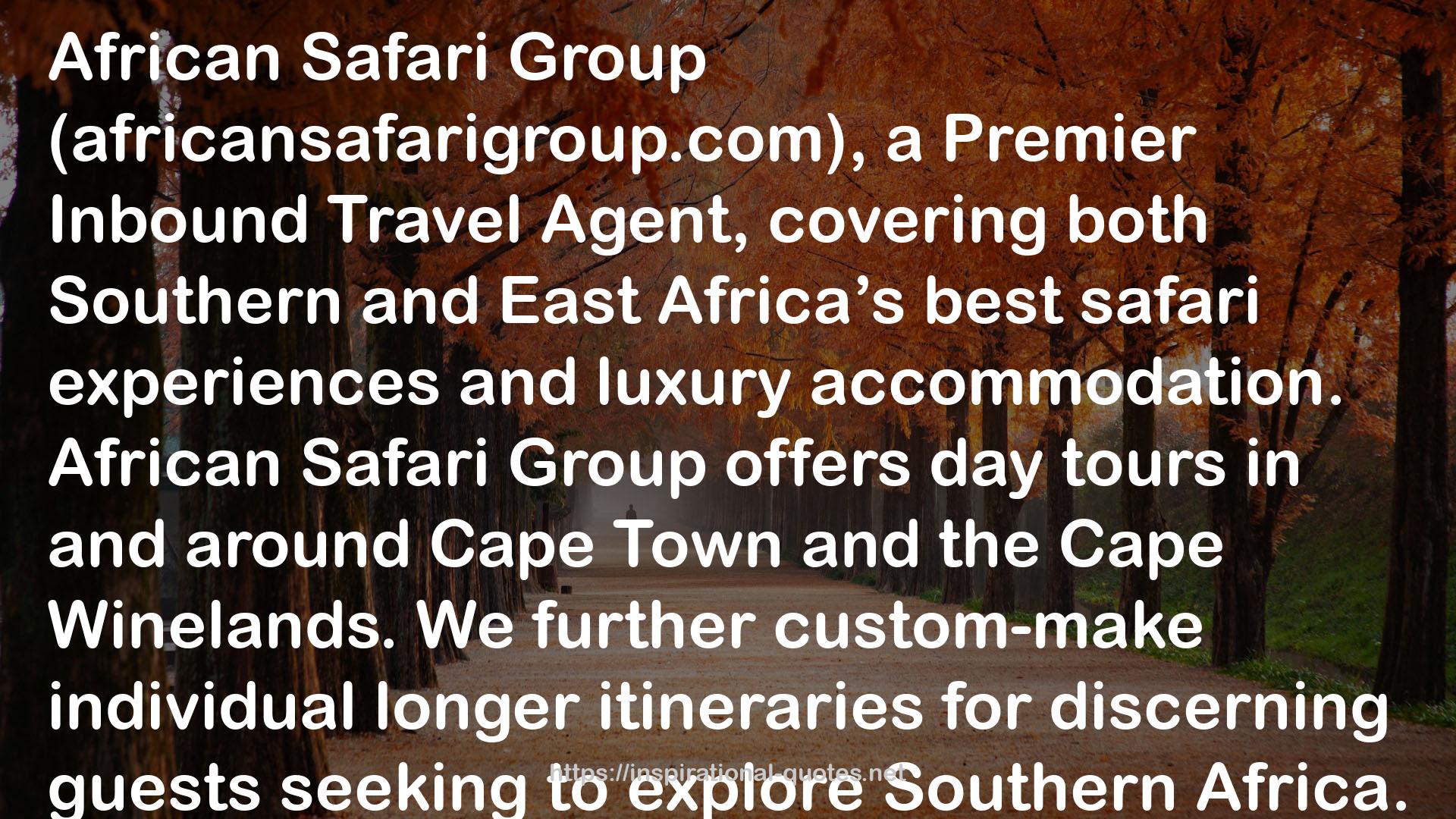 African Safari Group QUOTES