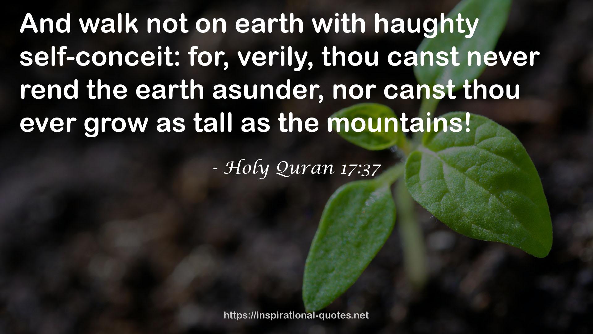 Holy Quran 17:37 QUOTES