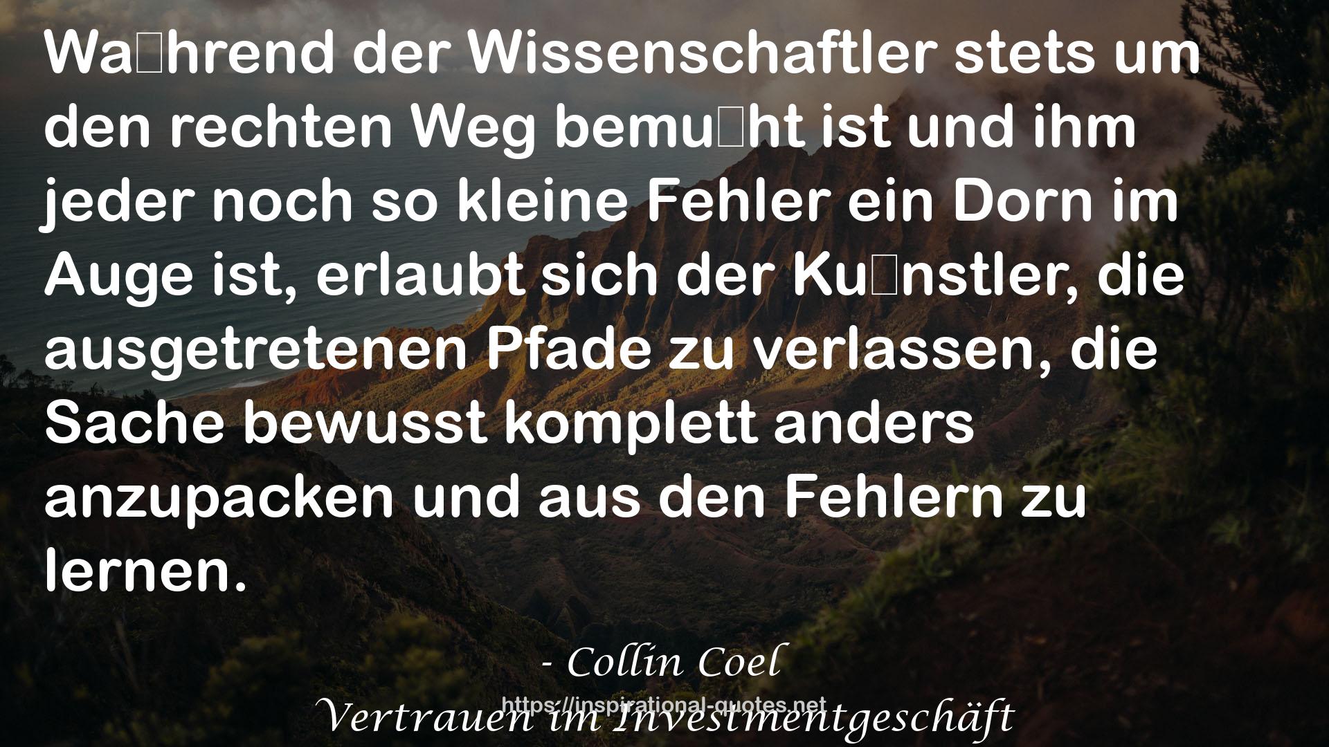 Vertrauen im Investmentgeschäft QUOTES