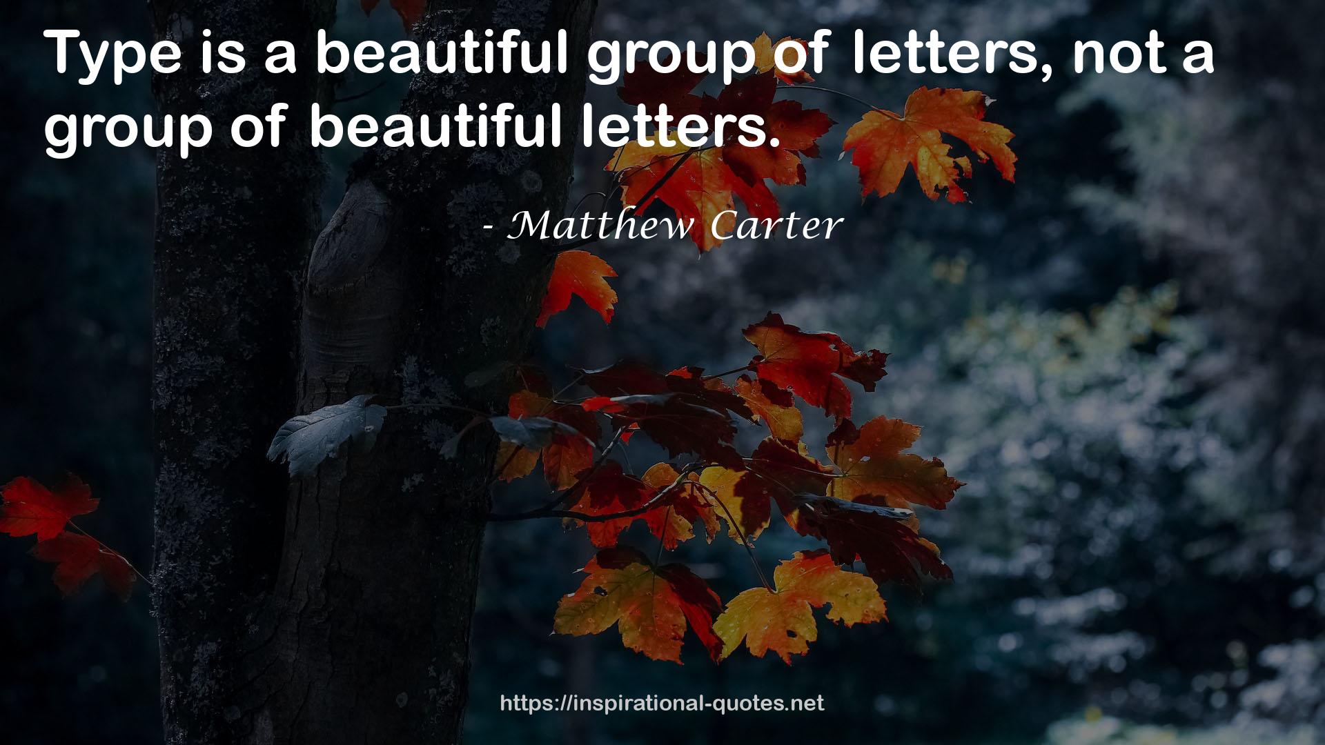 Matthew Carter QUOTES