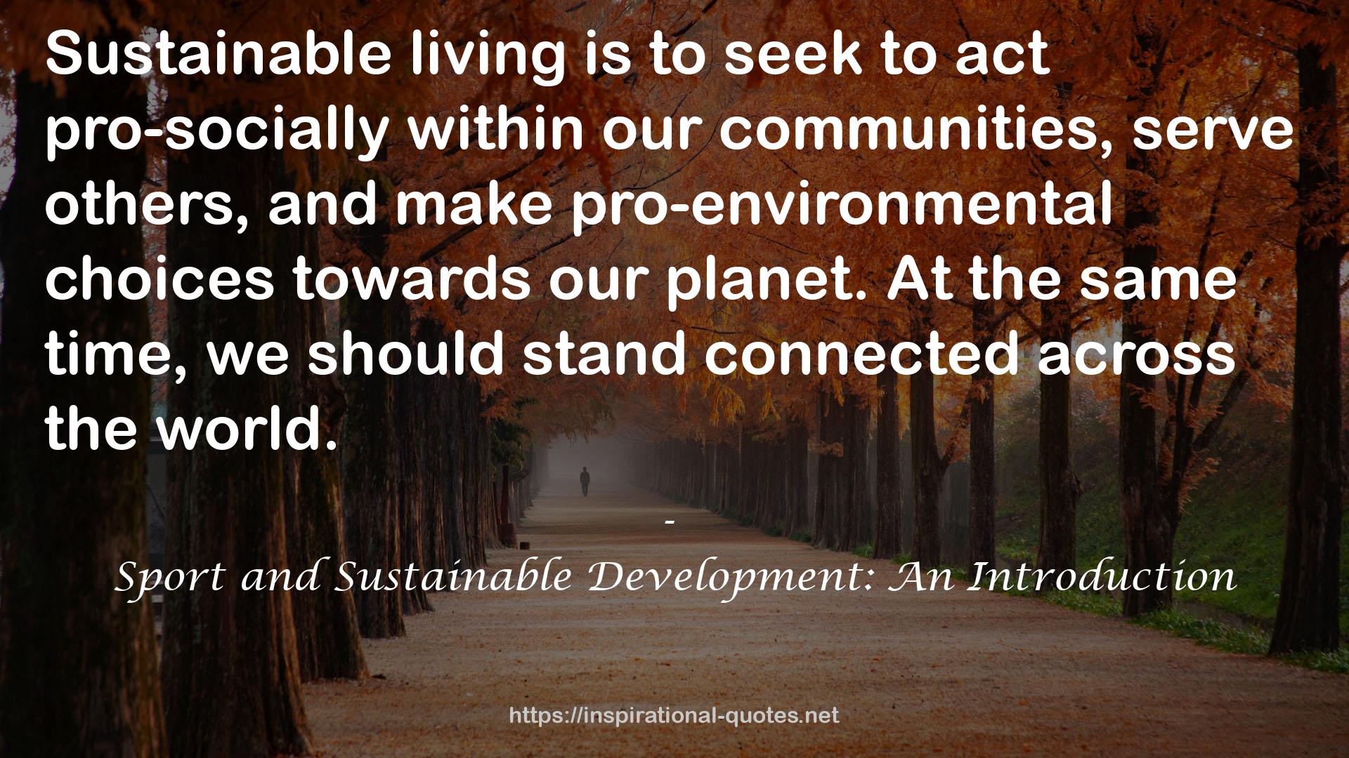 Sport and Sustainable Development: An Introduction QUOTES