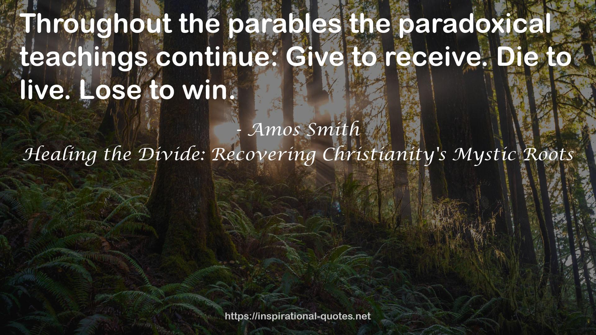 Healing the Divide: Recovering Christianity's Mystic Roots QUOTES