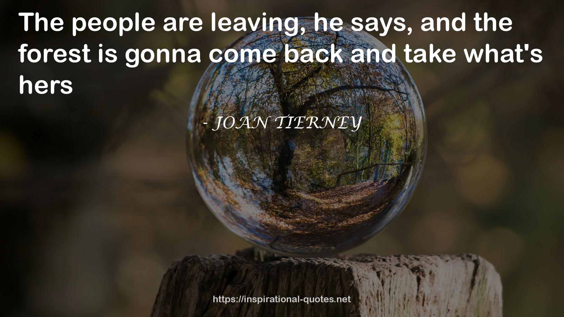 JOAN TIERNEY QUOTES