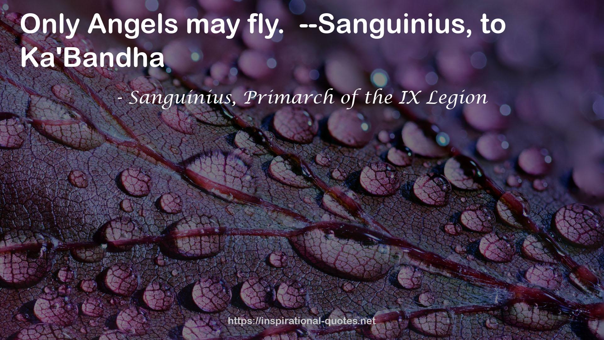 Sanguinius, Primarch of the IX Legion QUOTES