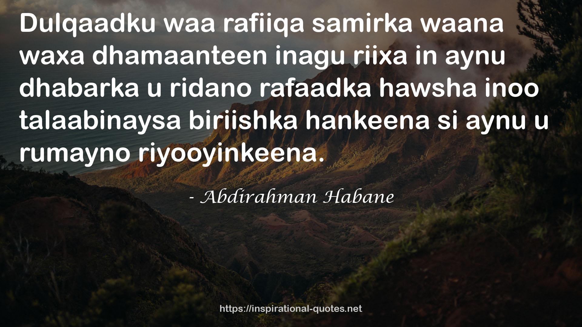 Abdirahman Habane QUOTES