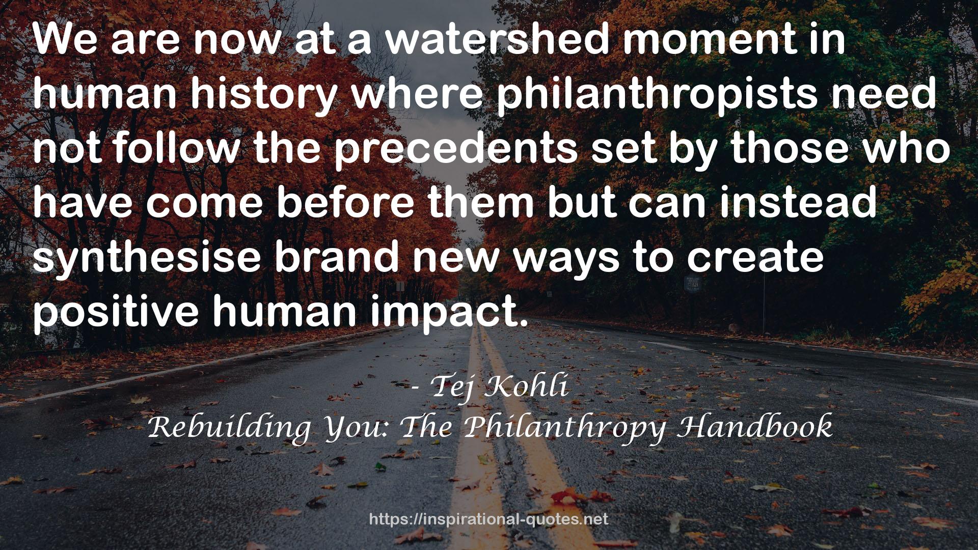 Rebuilding You: The Philanthropy Handbook QUOTES