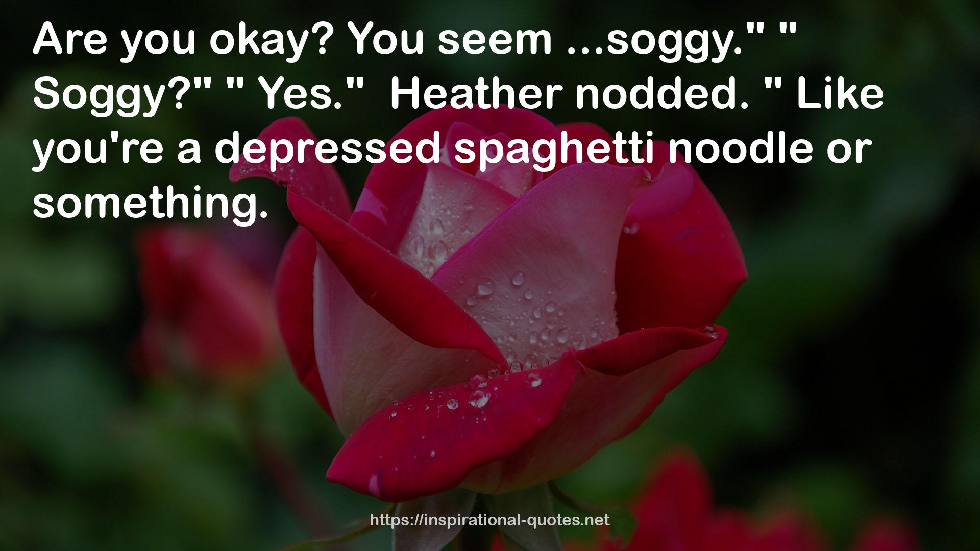 a depressed spaghetti noodle  QUOTES