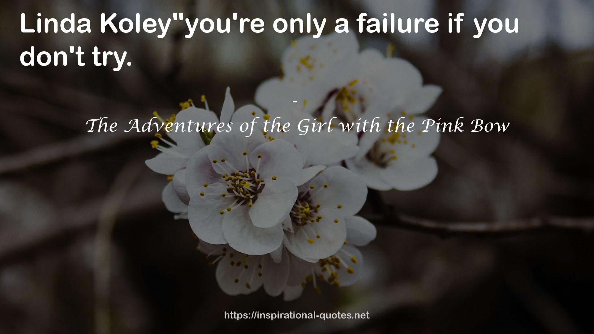 The Adventures of the Girl with the Pink Bow QUOTES