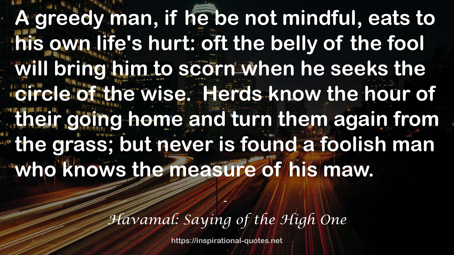 Havamal: Saying of the High One QUOTES