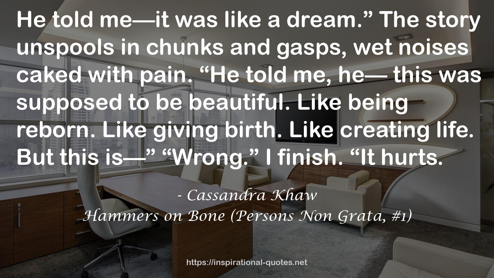 Hammers on Bone (Persons Non Grata, #1) QUOTES