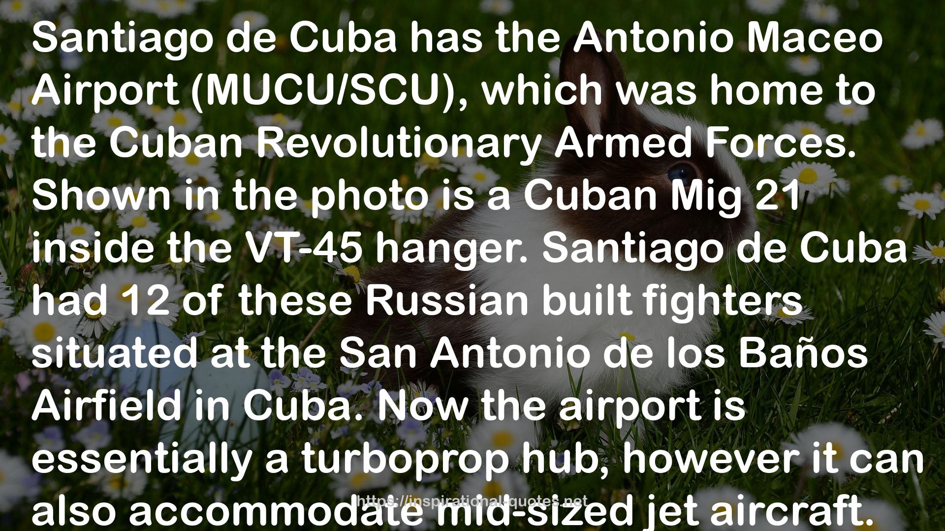 the Antonio Maceo Airport  QUOTES