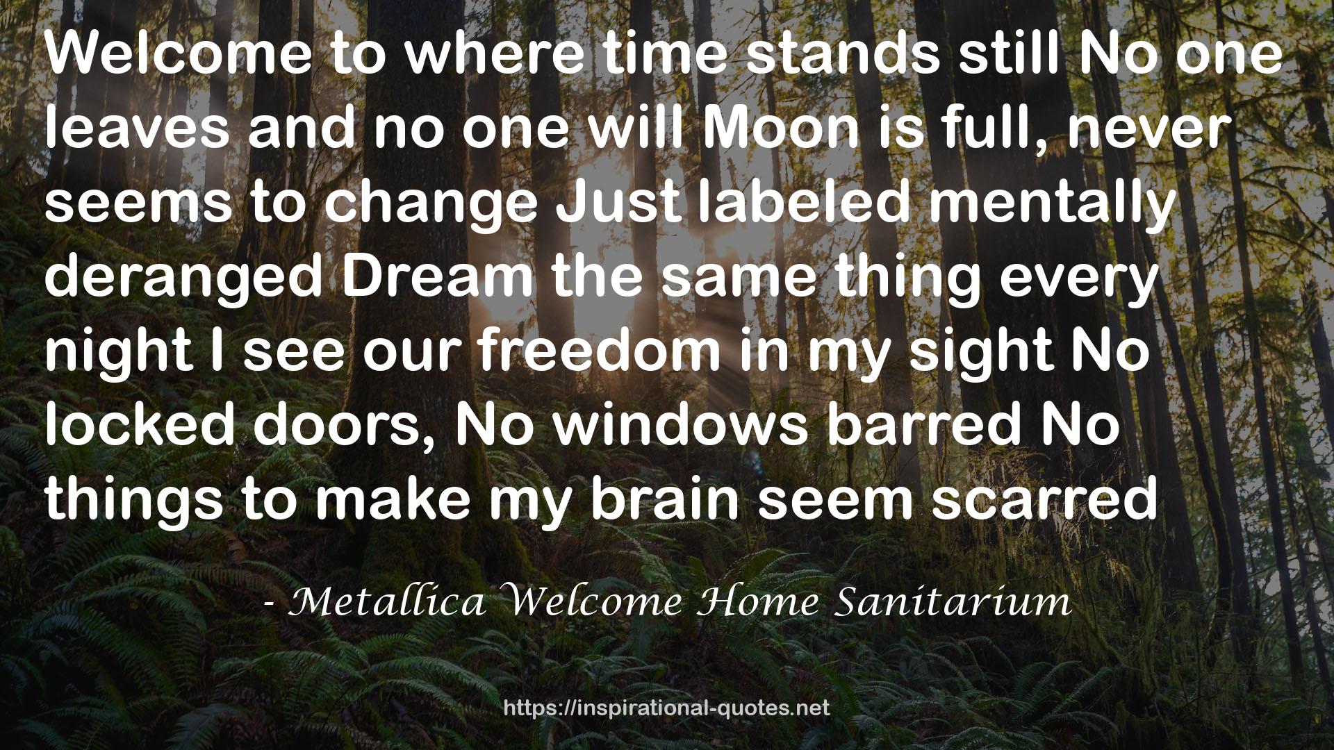 Metallica Welcome Home Sanitarium QUOTES