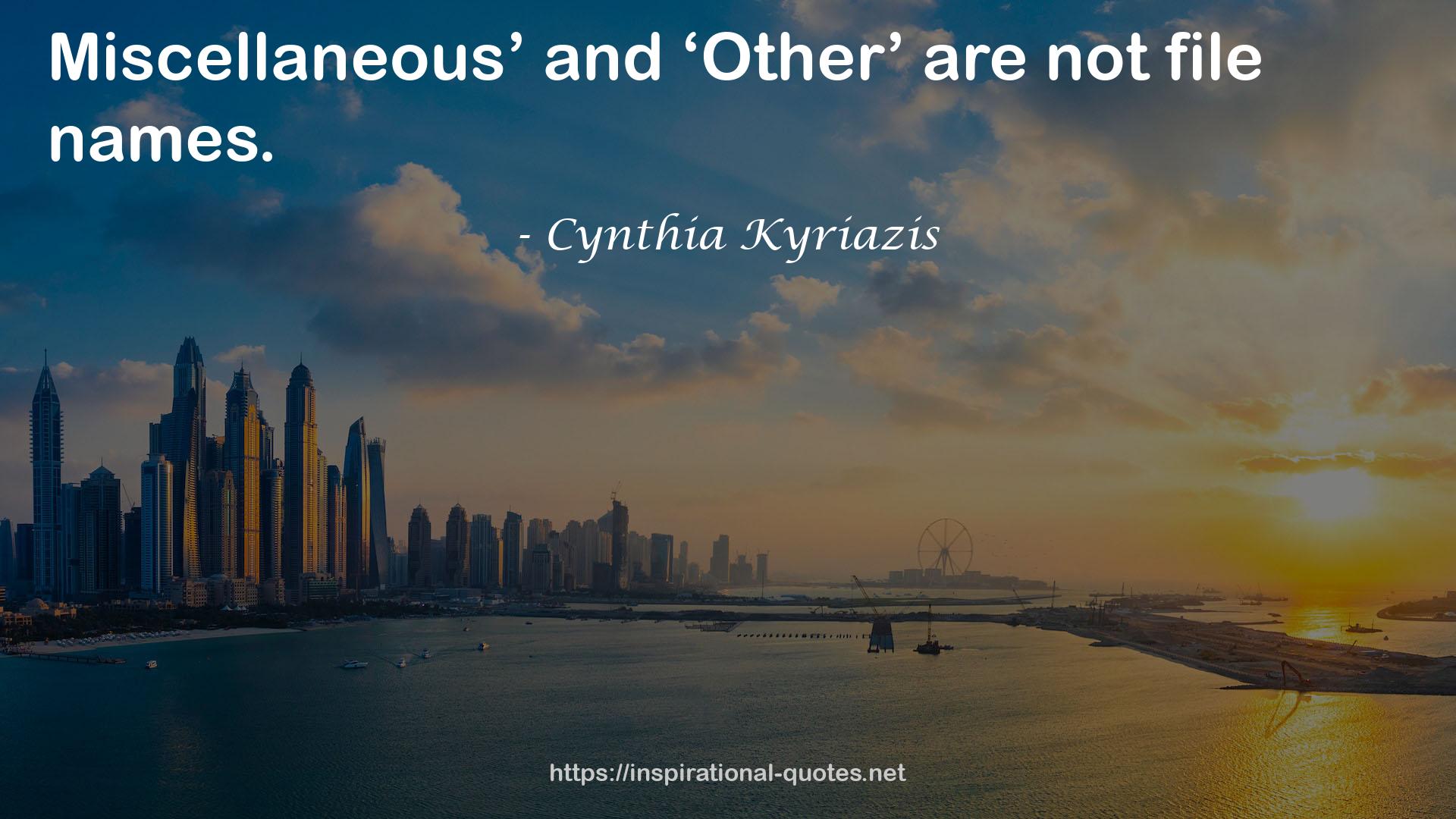 Cynthia Kyriazis QUOTES