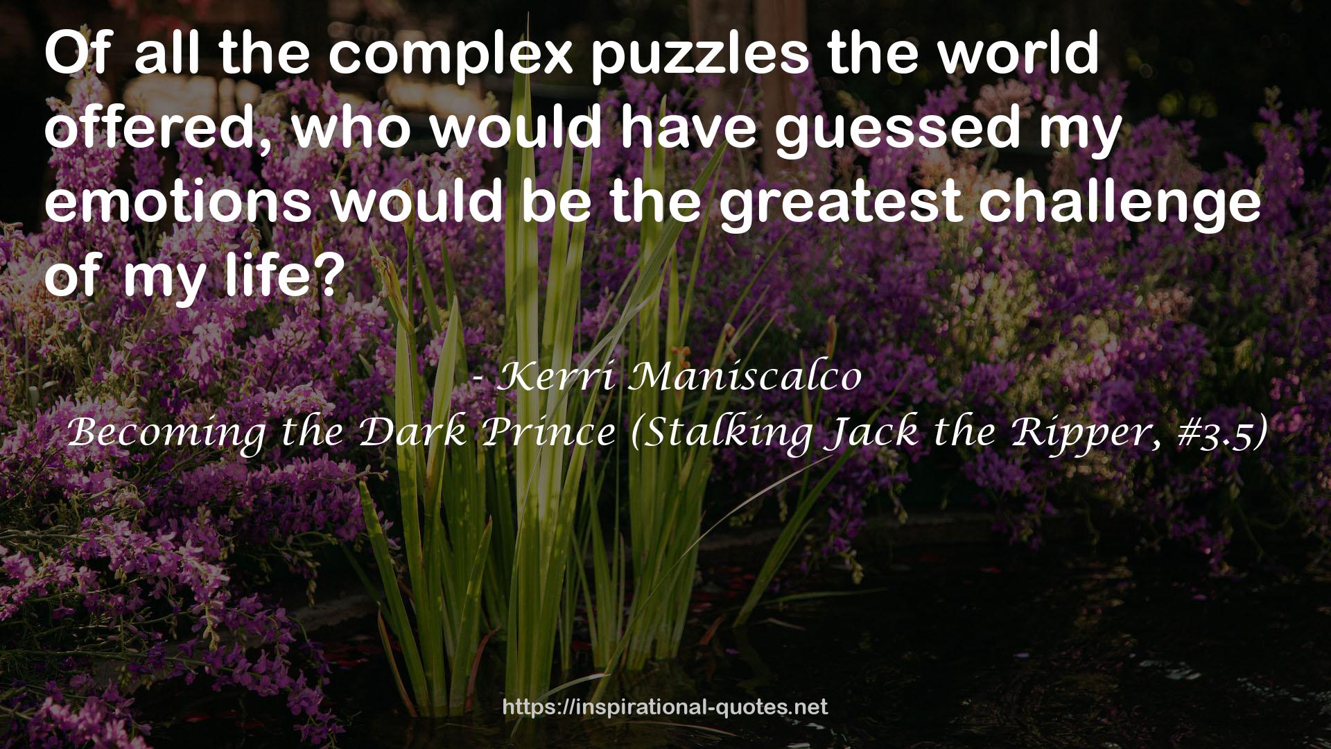 Becoming the Dark Prince (Stalking Jack the Ripper, #3.5) QUOTES