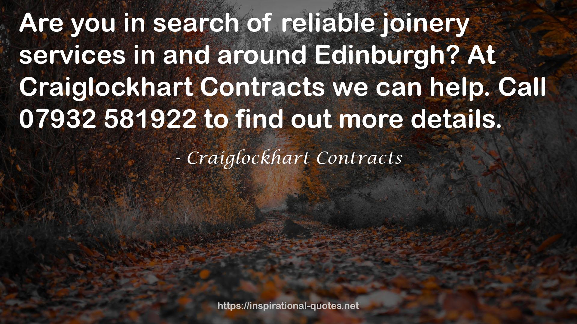 Craiglockhart Contracts QUOTES