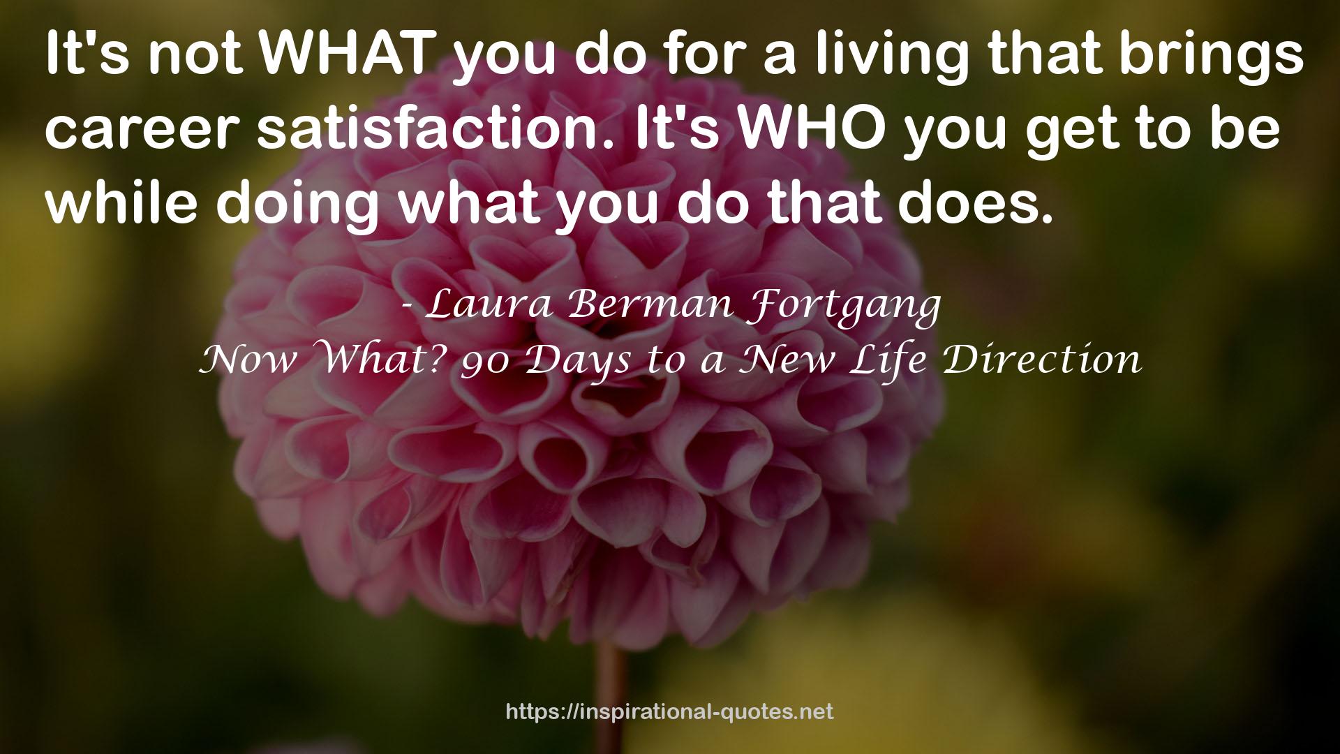 Now What? 90 Days to a New Life Direction QUOTES
