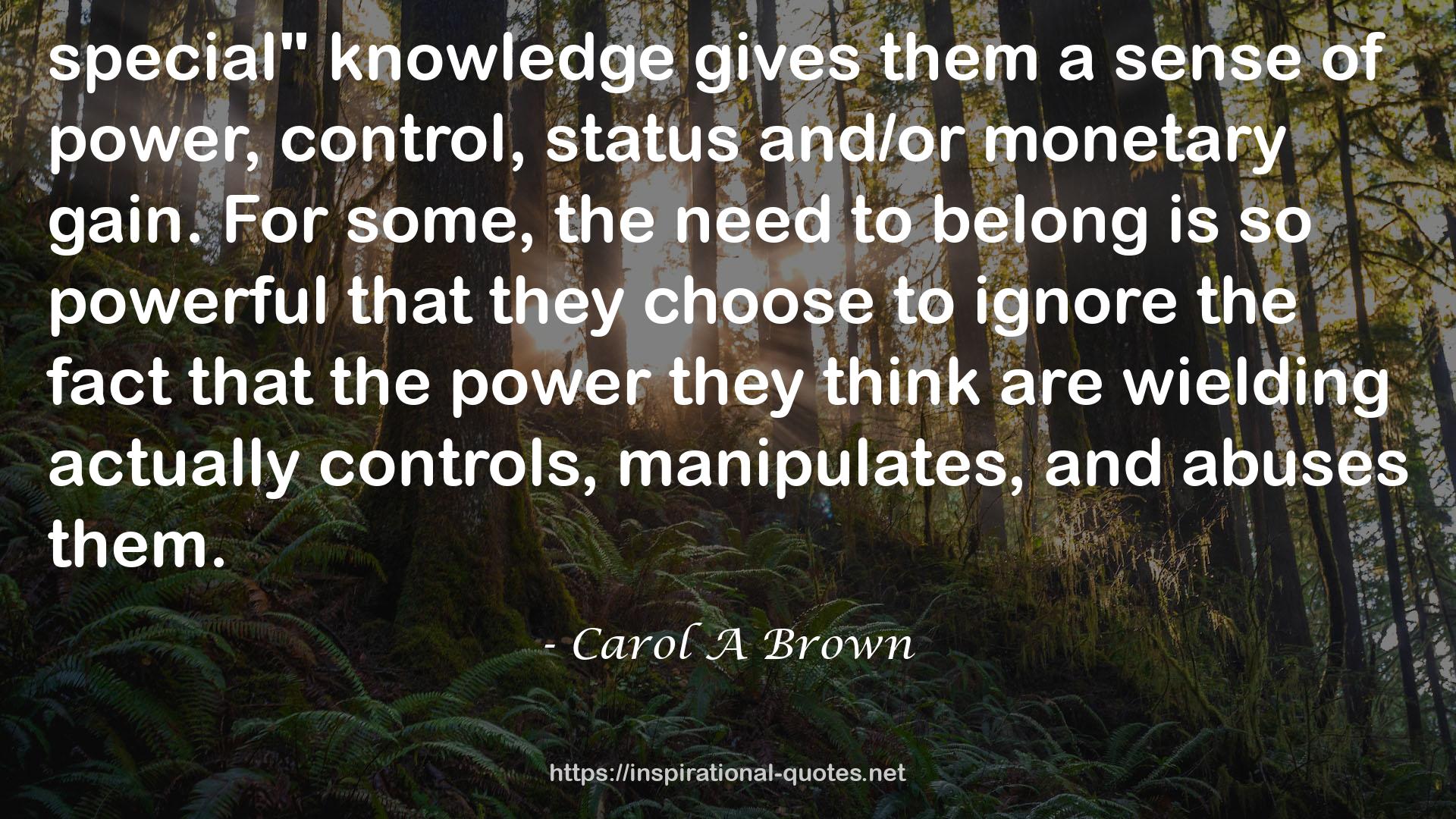 Carol A Brown QUOTES