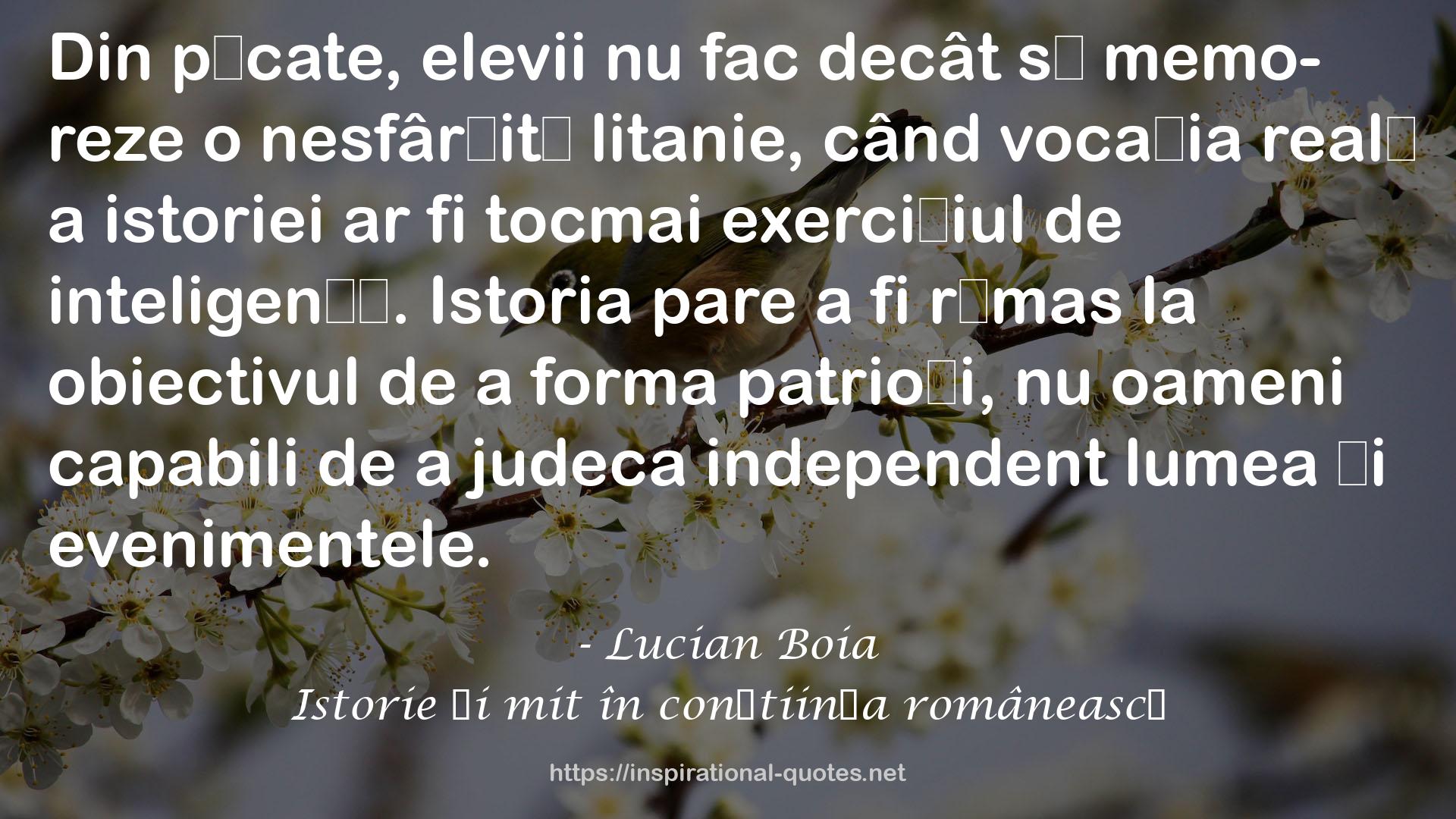 Istorie şi mit în conştiinţa românească QUOTES