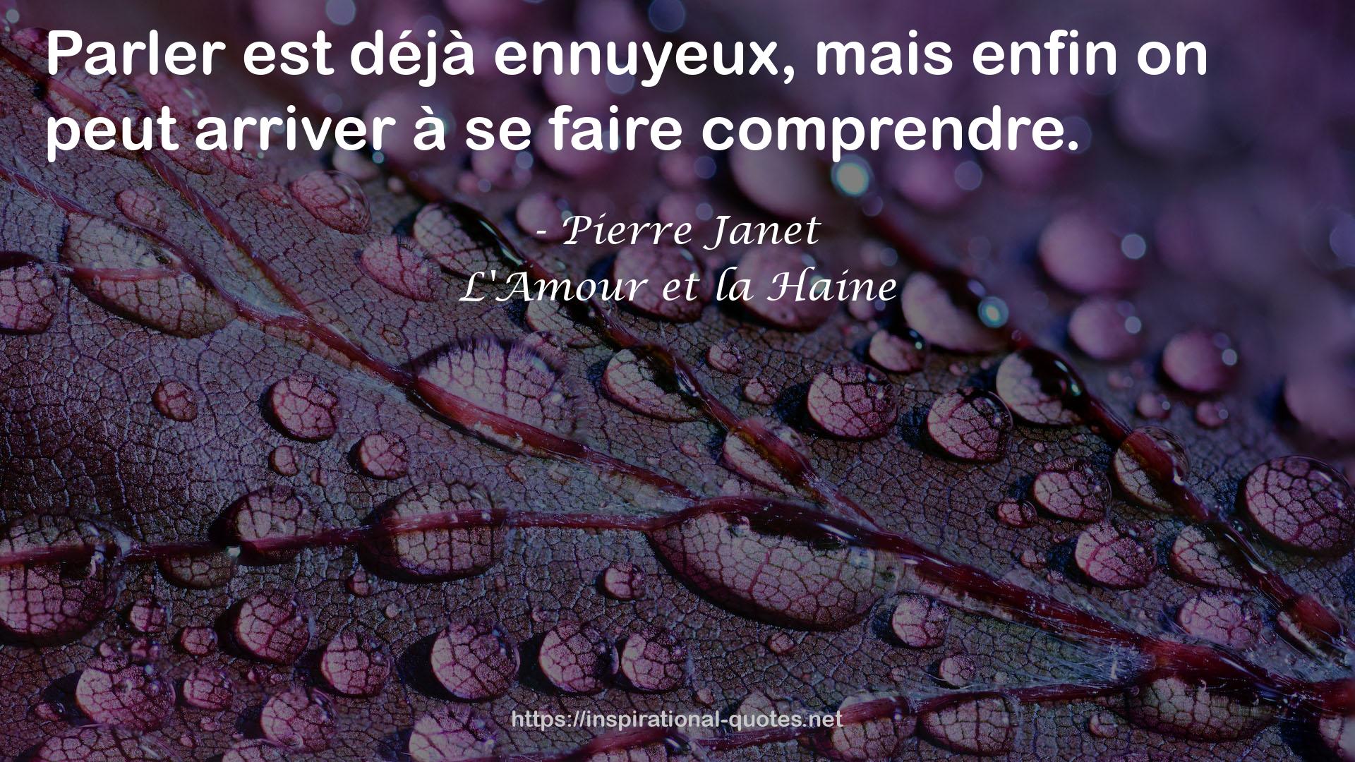 L'Amour et la Haine QUOTES