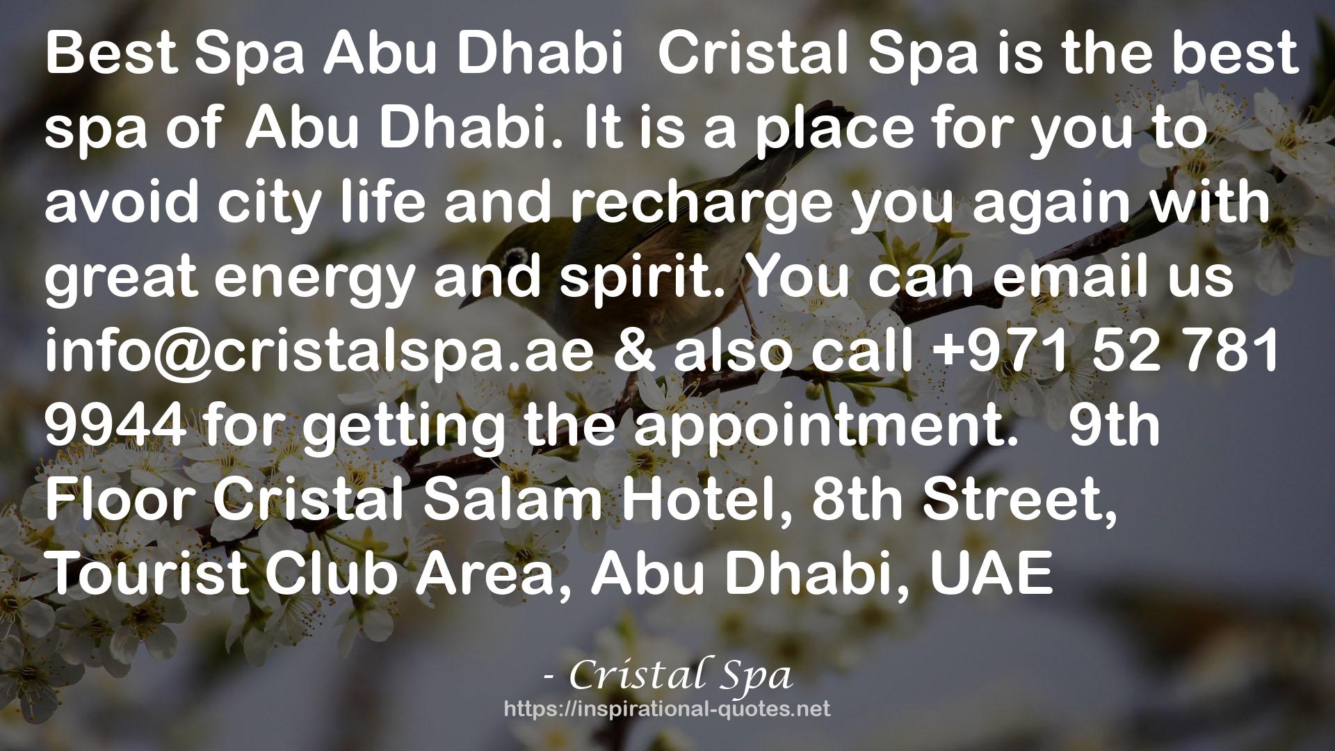 Cristal Spa QUOTES