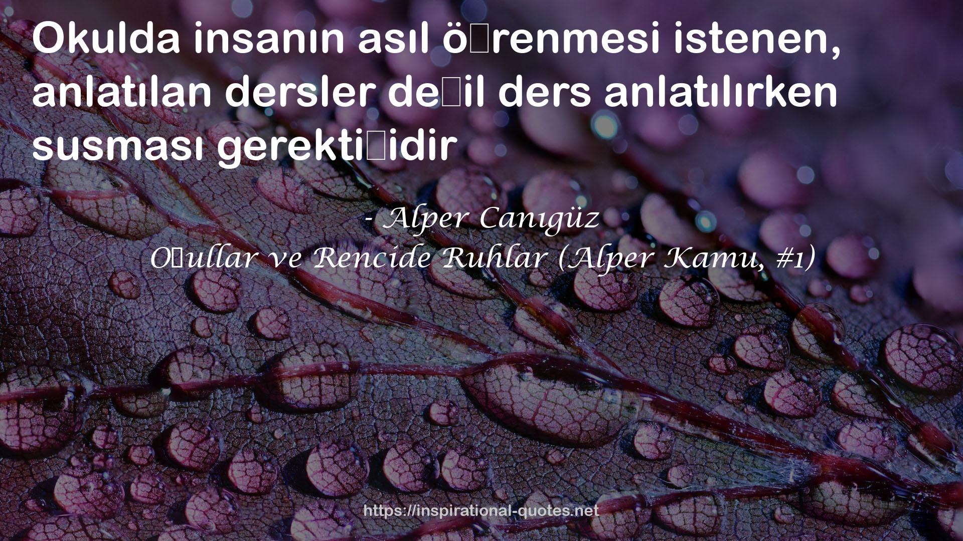 Oğullar ve Rencide Ruhlar (Alper Kamu, #1) QUOTES