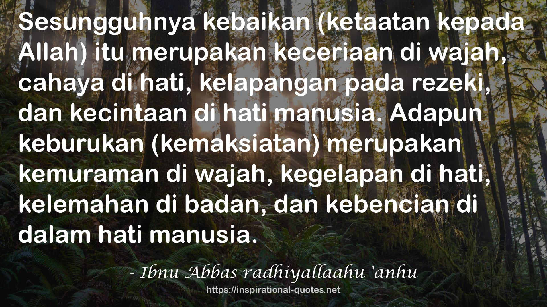 Ibnu Abbas radhiyallaahu 'anhu QUOTES