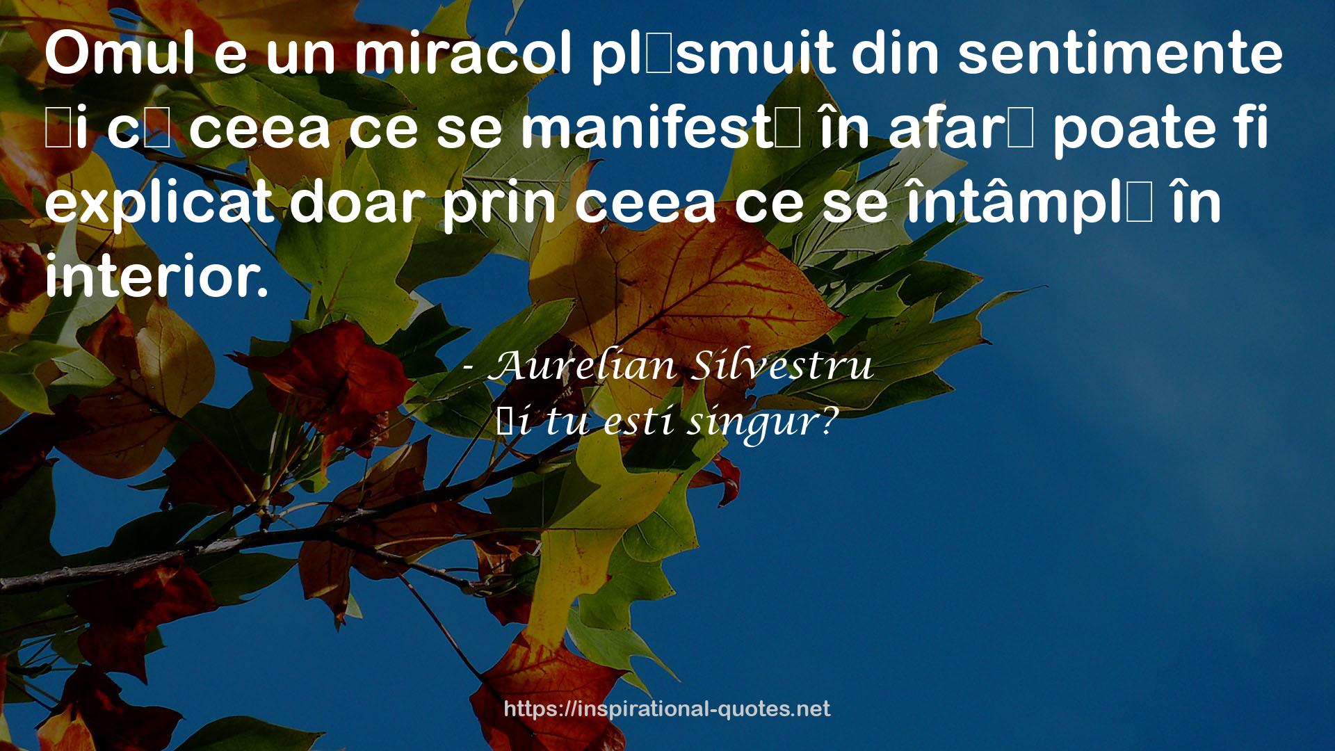 Şi tu esti singur? QUOTES