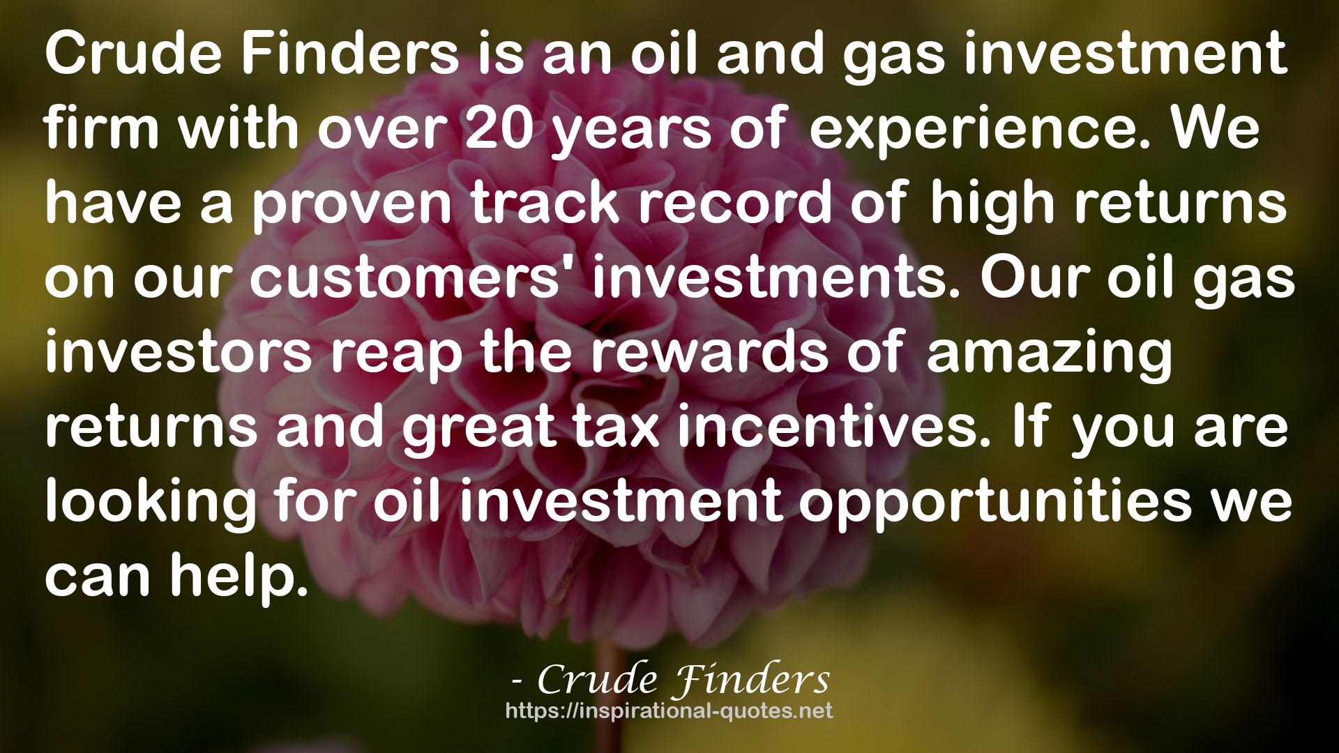 Crude Finders QUOTES