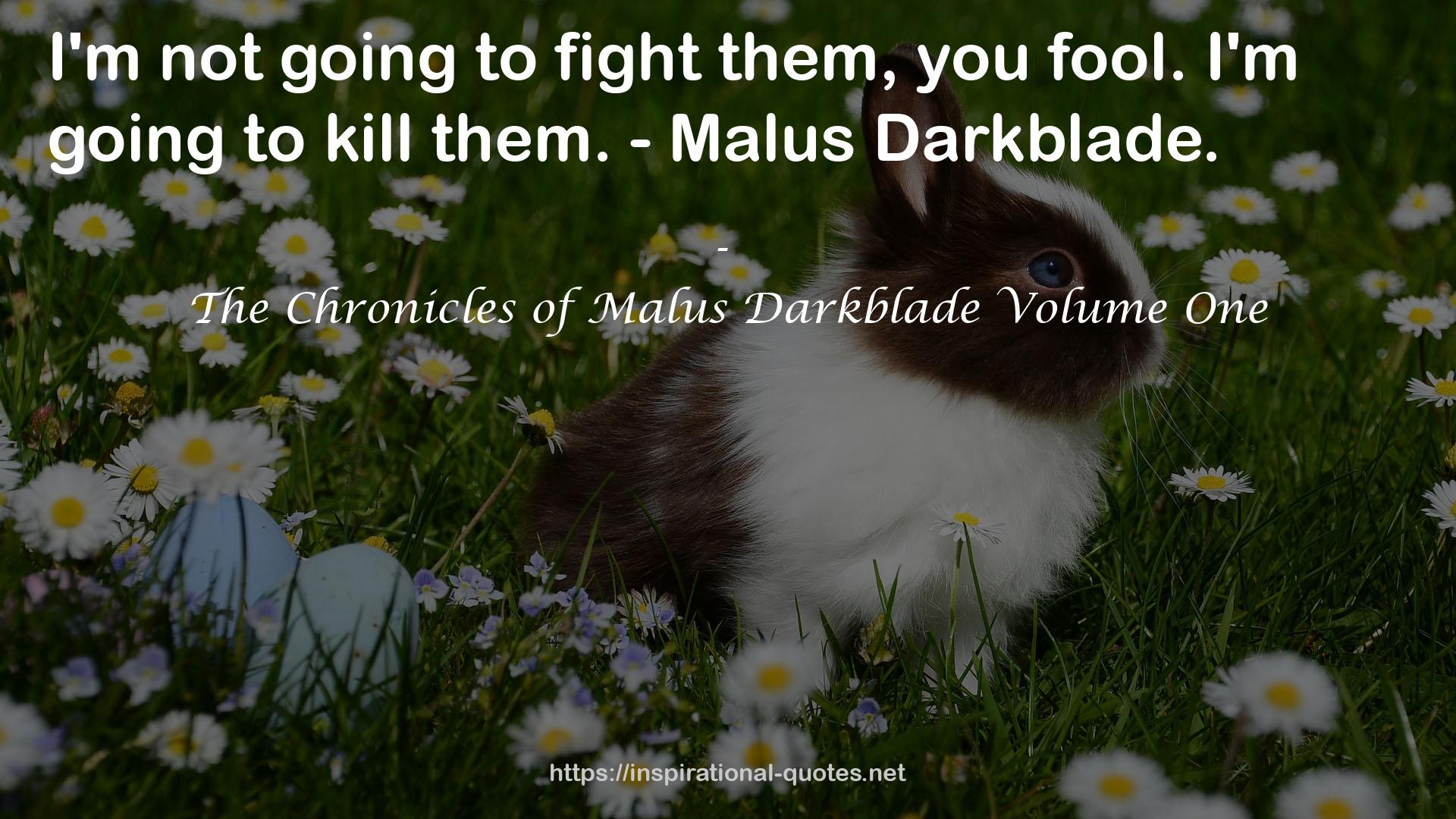 The Chronicles of Malus Darkblade Volume One QUOTES