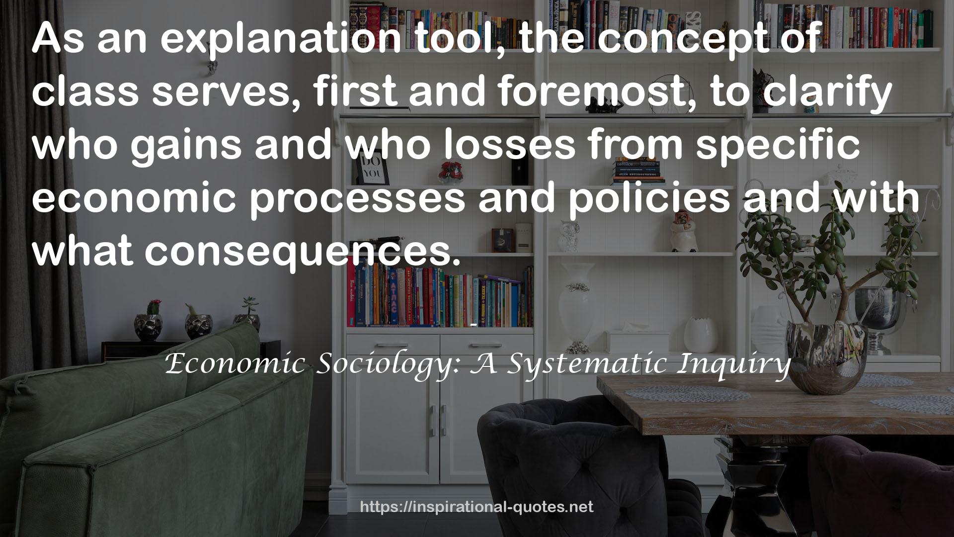 Economic Sociology: A Systematic Inquiry QUOTES