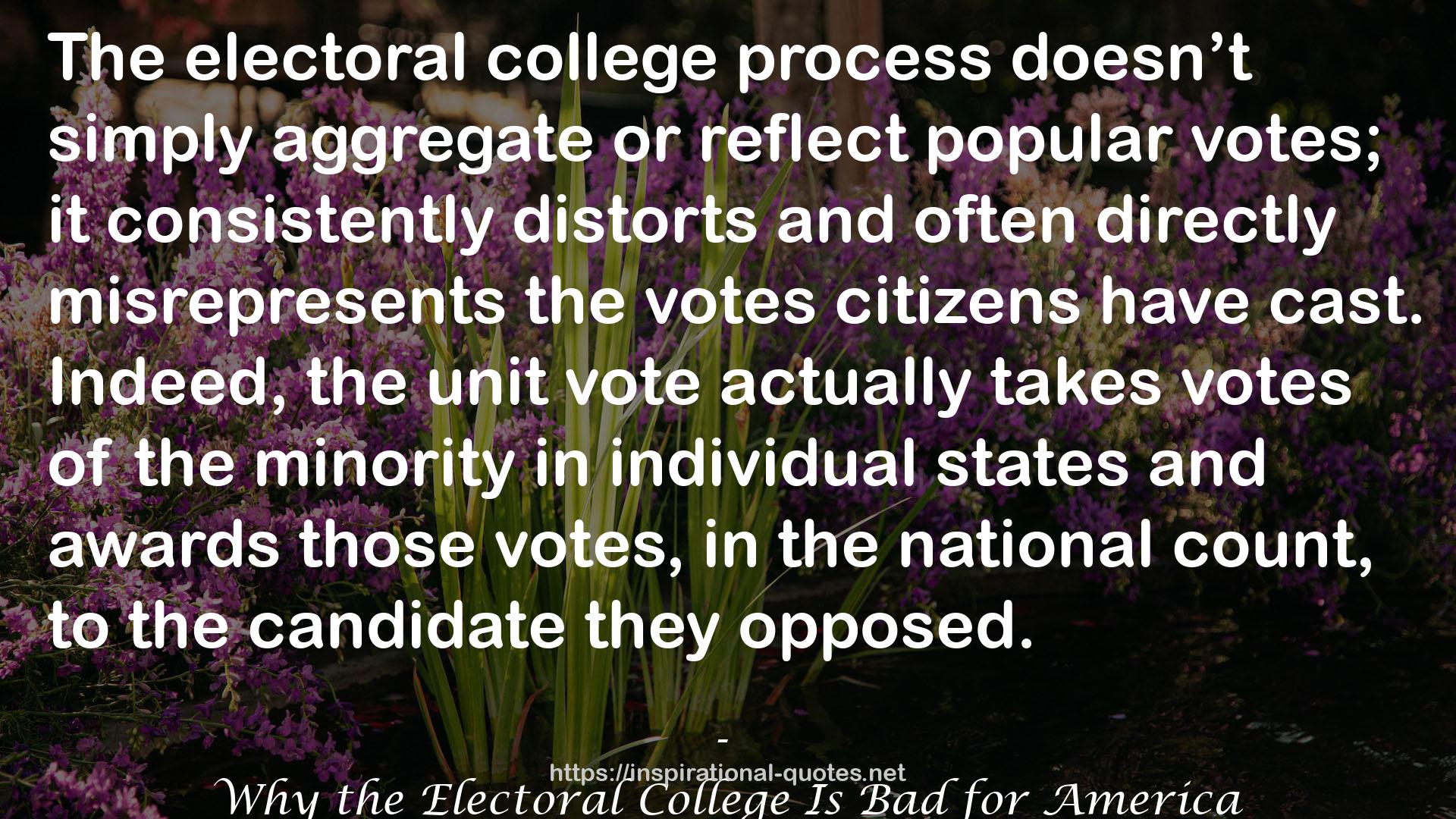 Why the Electoral College Is Bad for America QUOTES