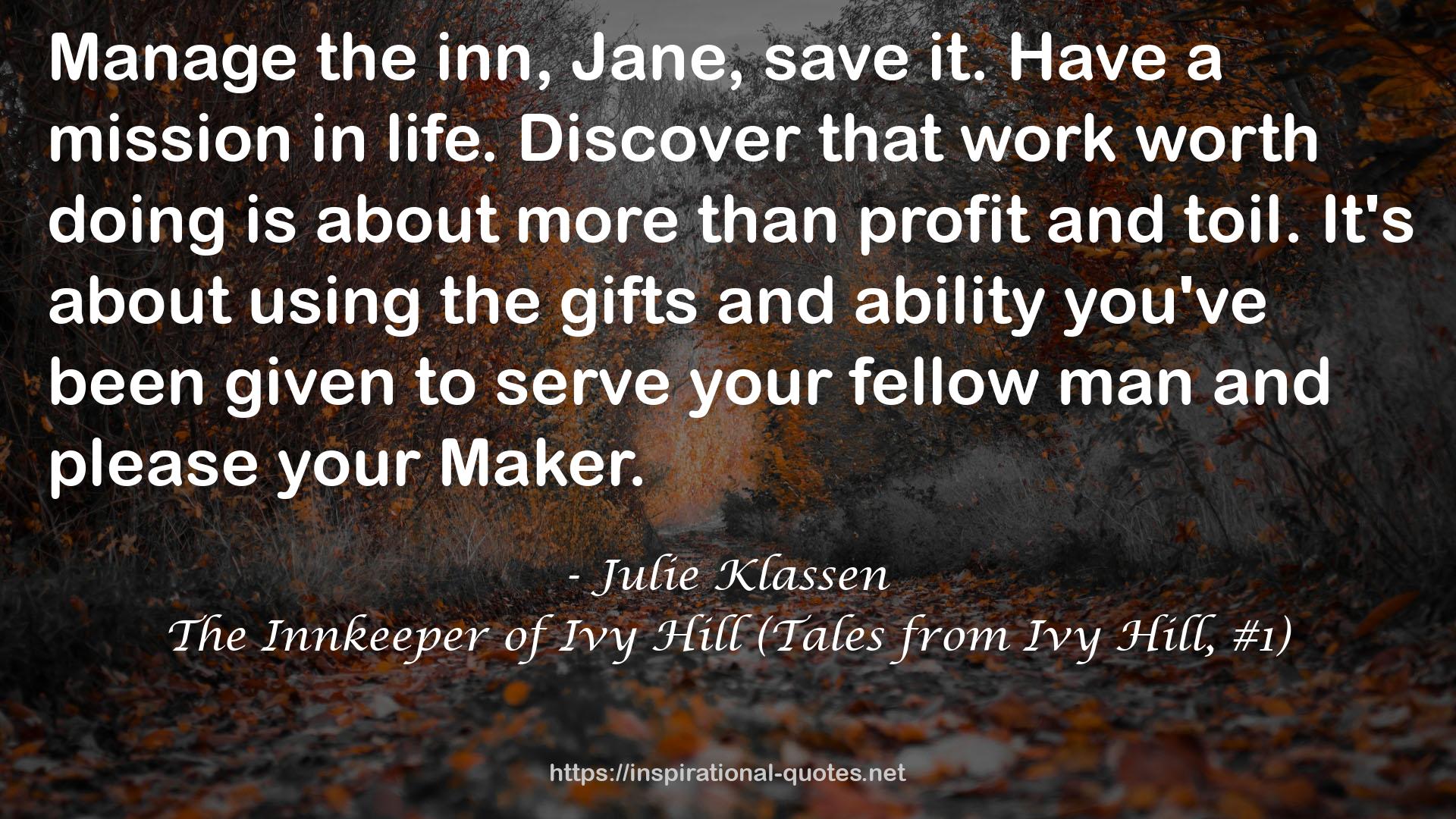 The Innkeeper of Ivy Hill (Tales from Ivy Hill, #1) QUOTES
