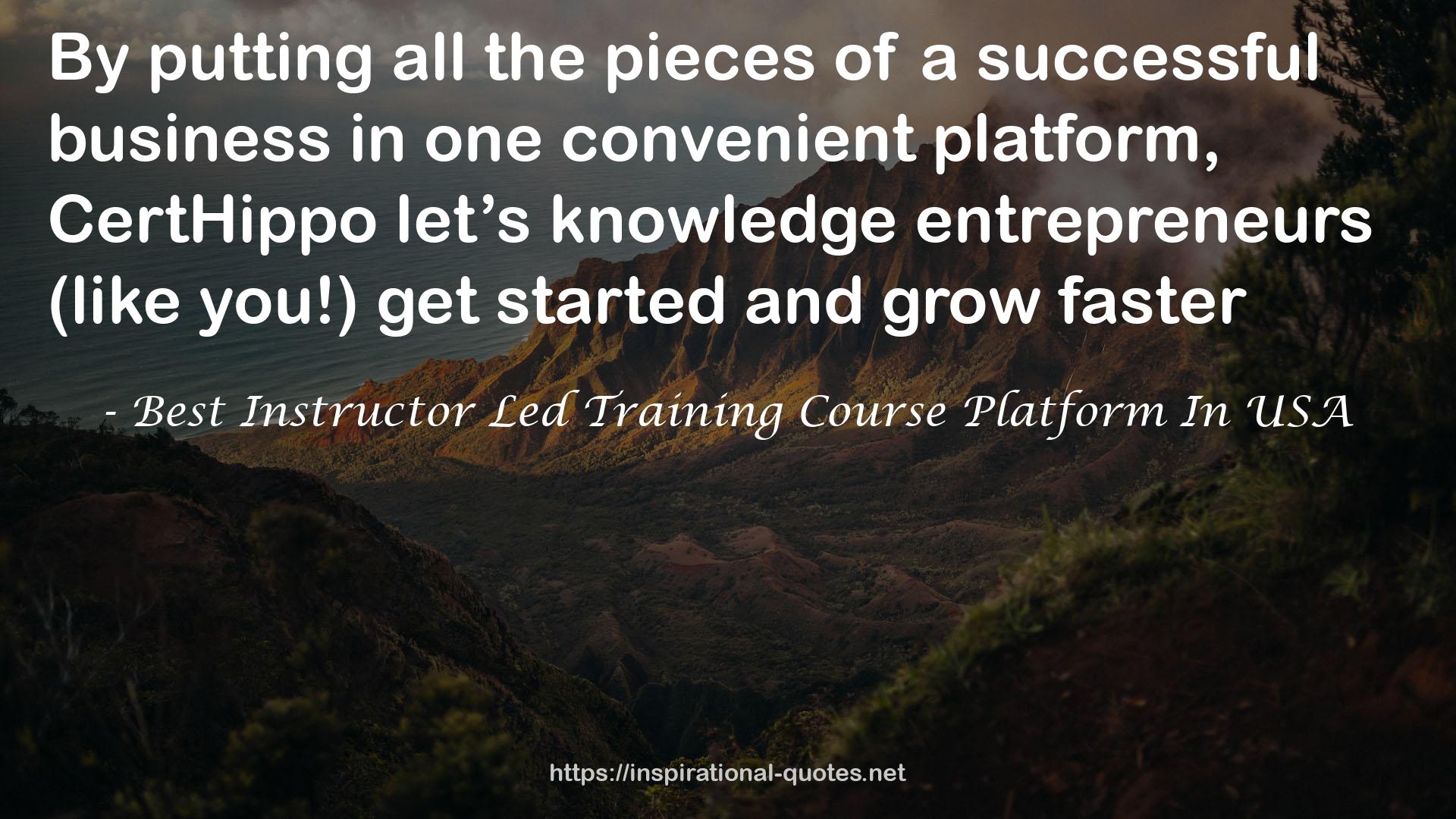 Best Instructor Led Training Course Platform In USA QUOTES