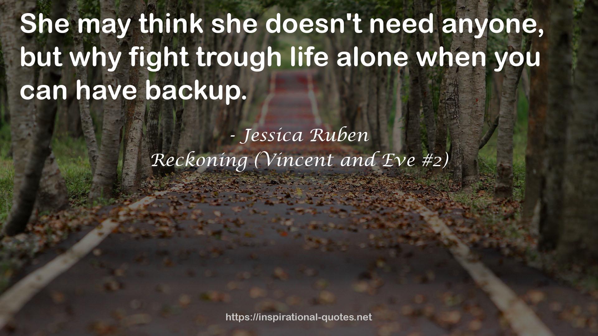 Reckoning (Vincent and Eve #2) QUOTES