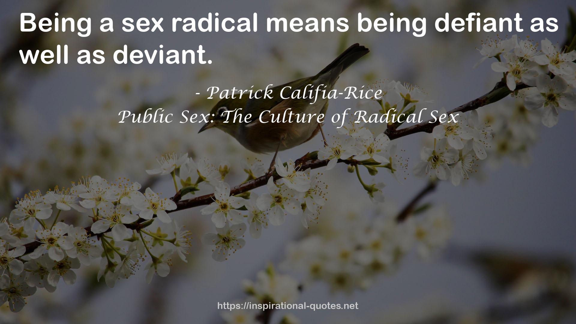 Public Sex: The Culture of Radical Sex QUOTES