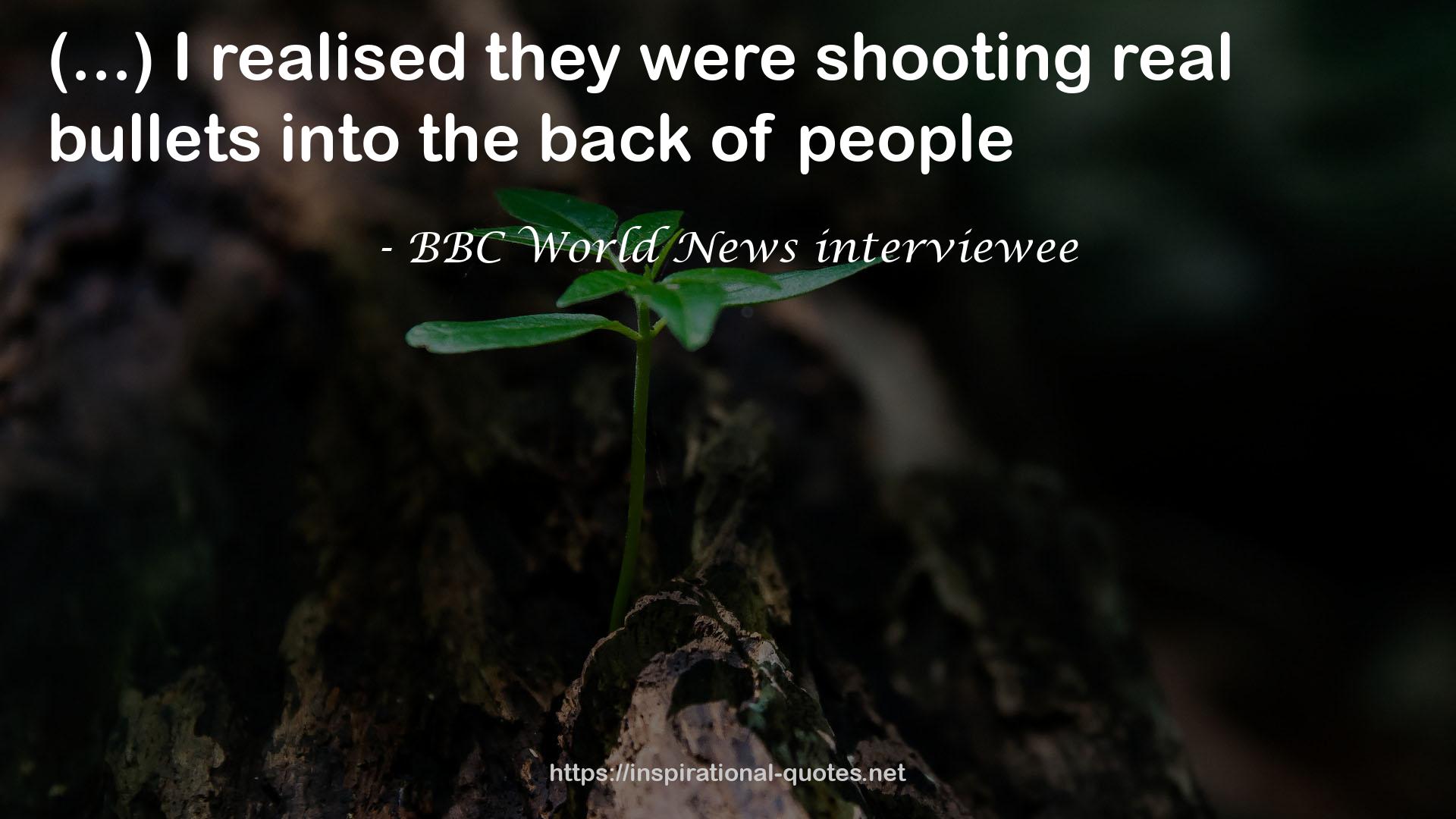 BBC World News interviewee QUOTES