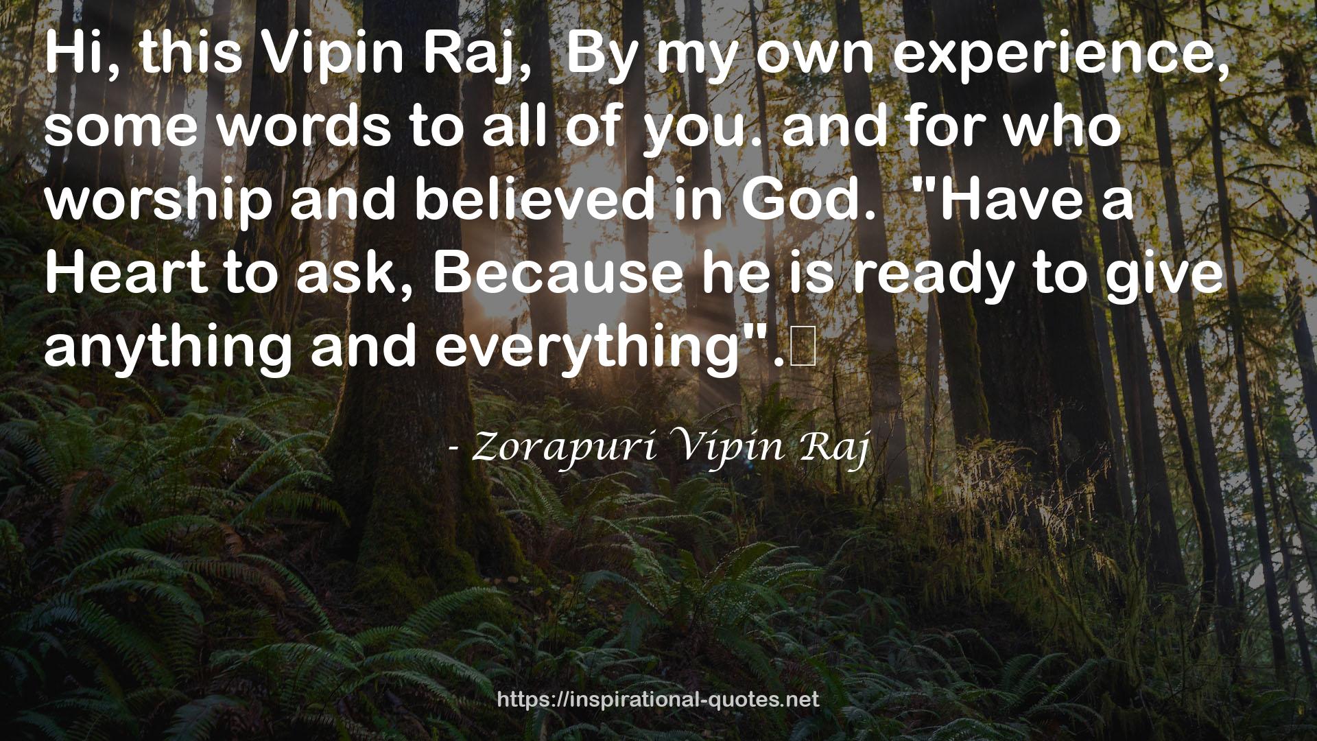 Zorapuri Vipin Raj QUOTES