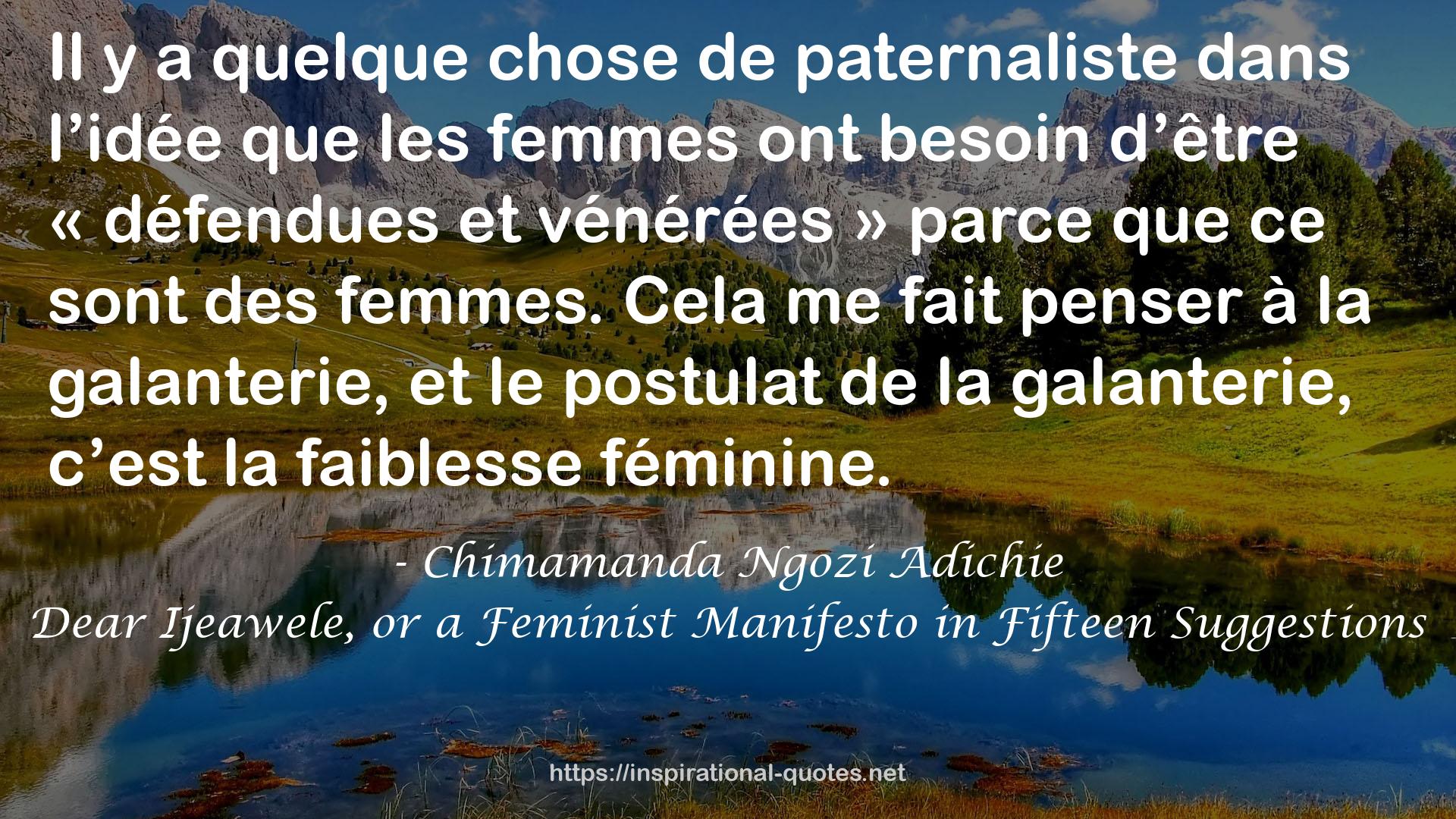 Dear Ijeawele, or a Feminist Manifesto in Fifteen Suggestions QUOTES